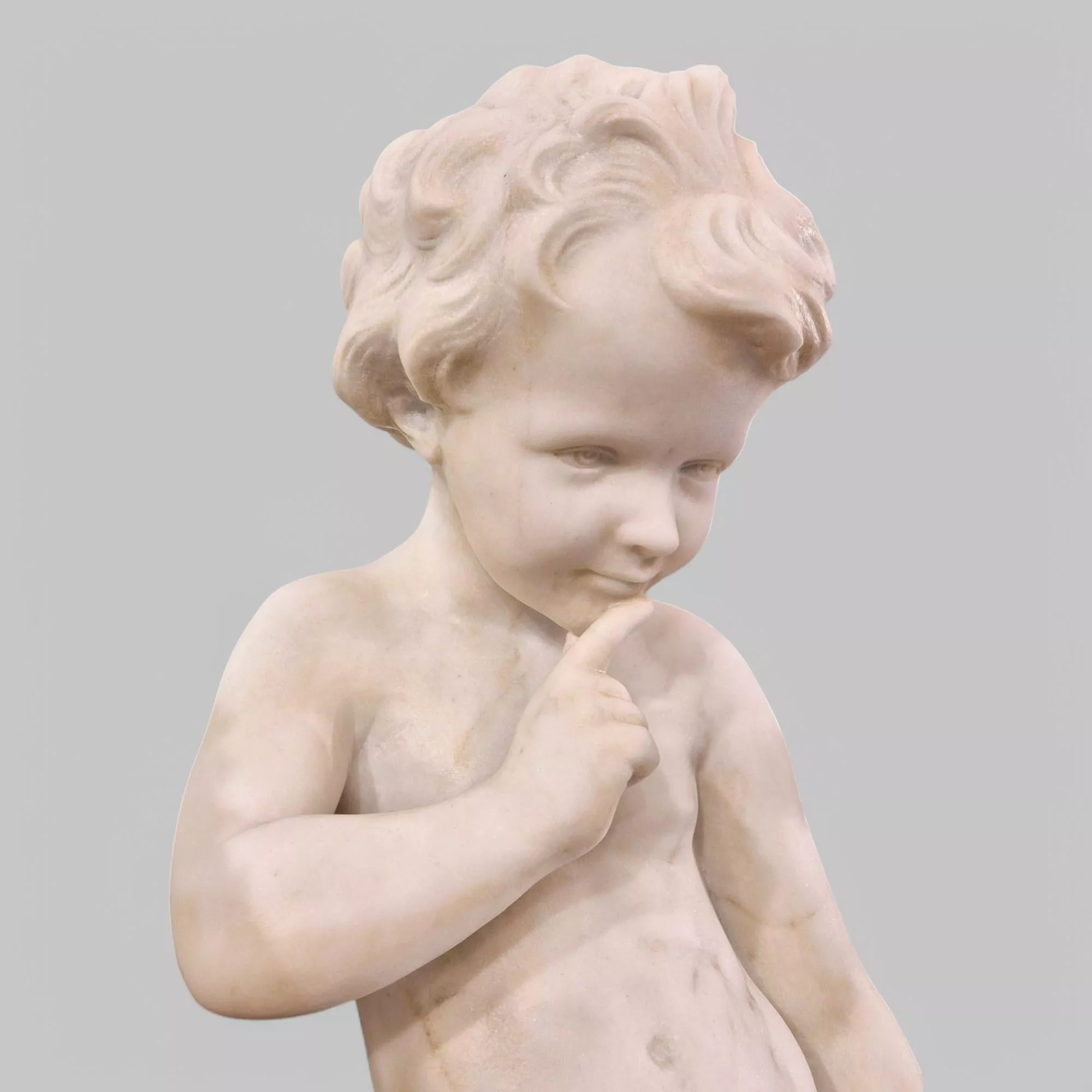 Carrara marble statue of Cupid, 19th century, after Étienne Maurice Falconet