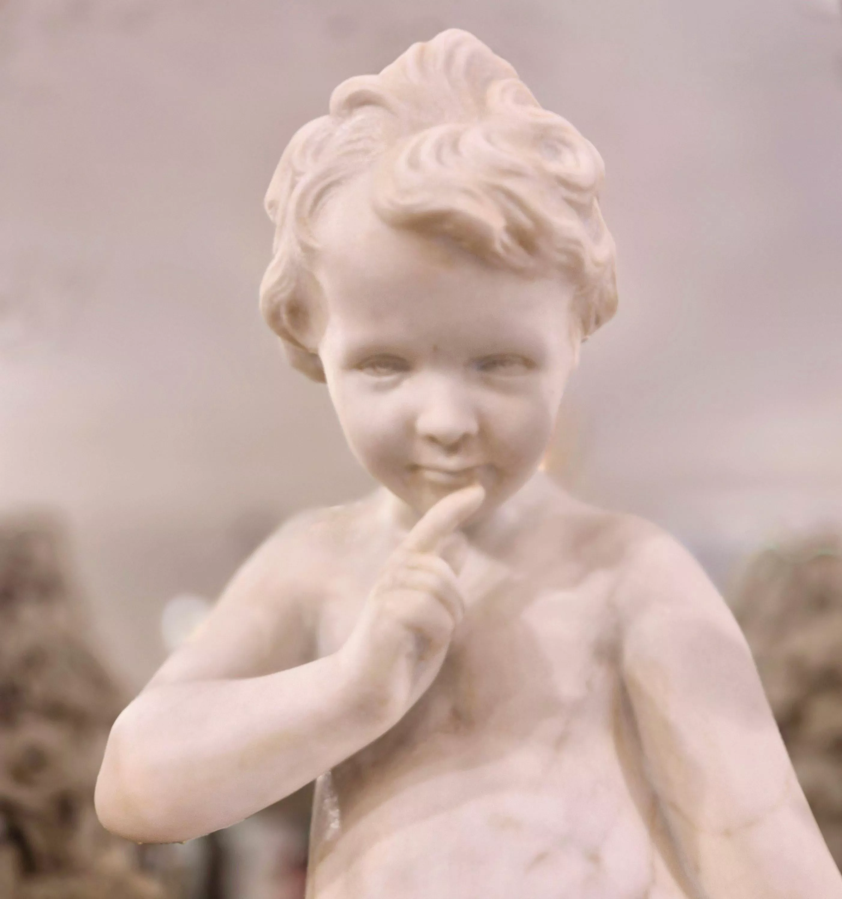 Carrara marble statue of Cupid, 19th century, after Étienne Maurice Falconet