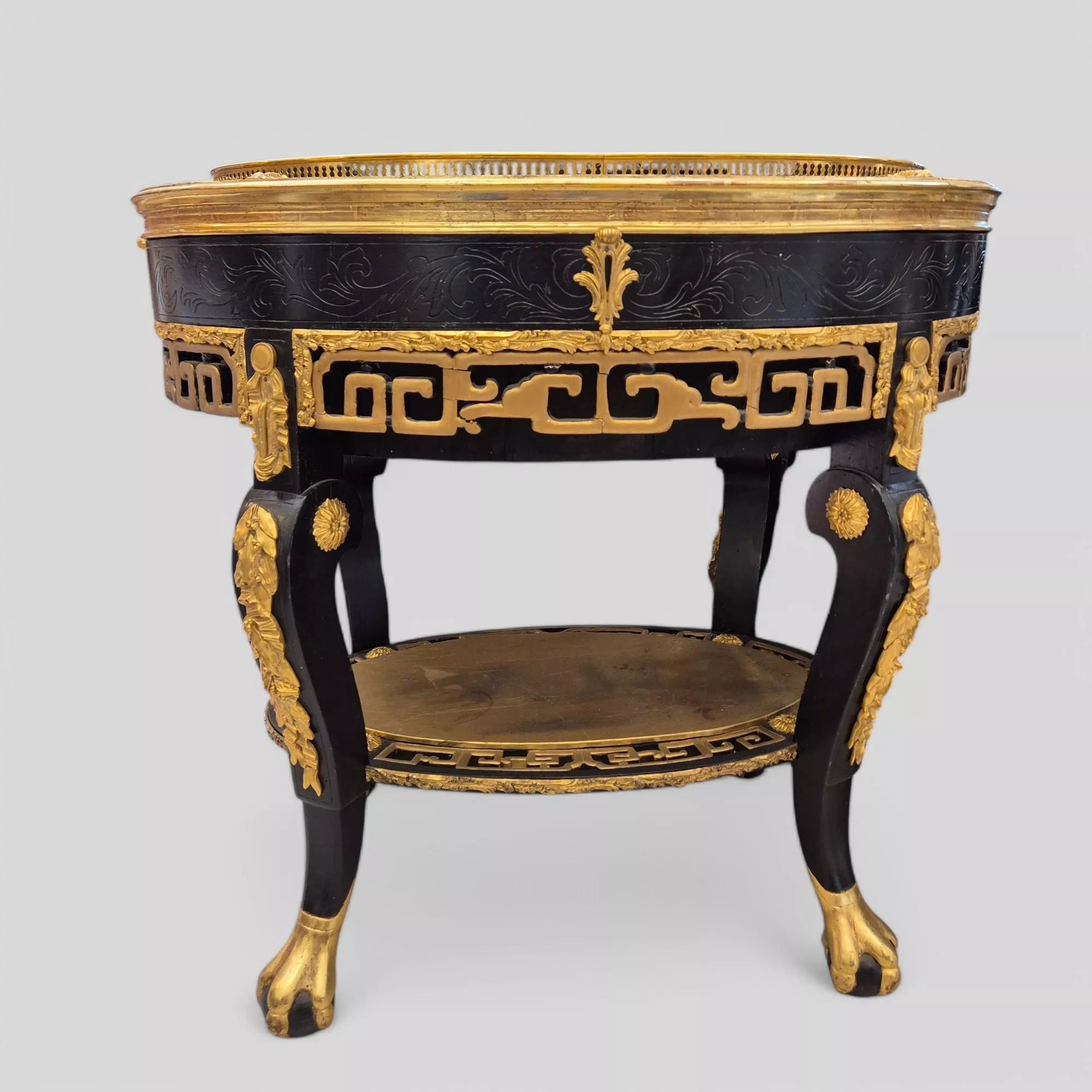 Maison ROMÉO champagne cooler, Wood and gilt bronze, circa 1970