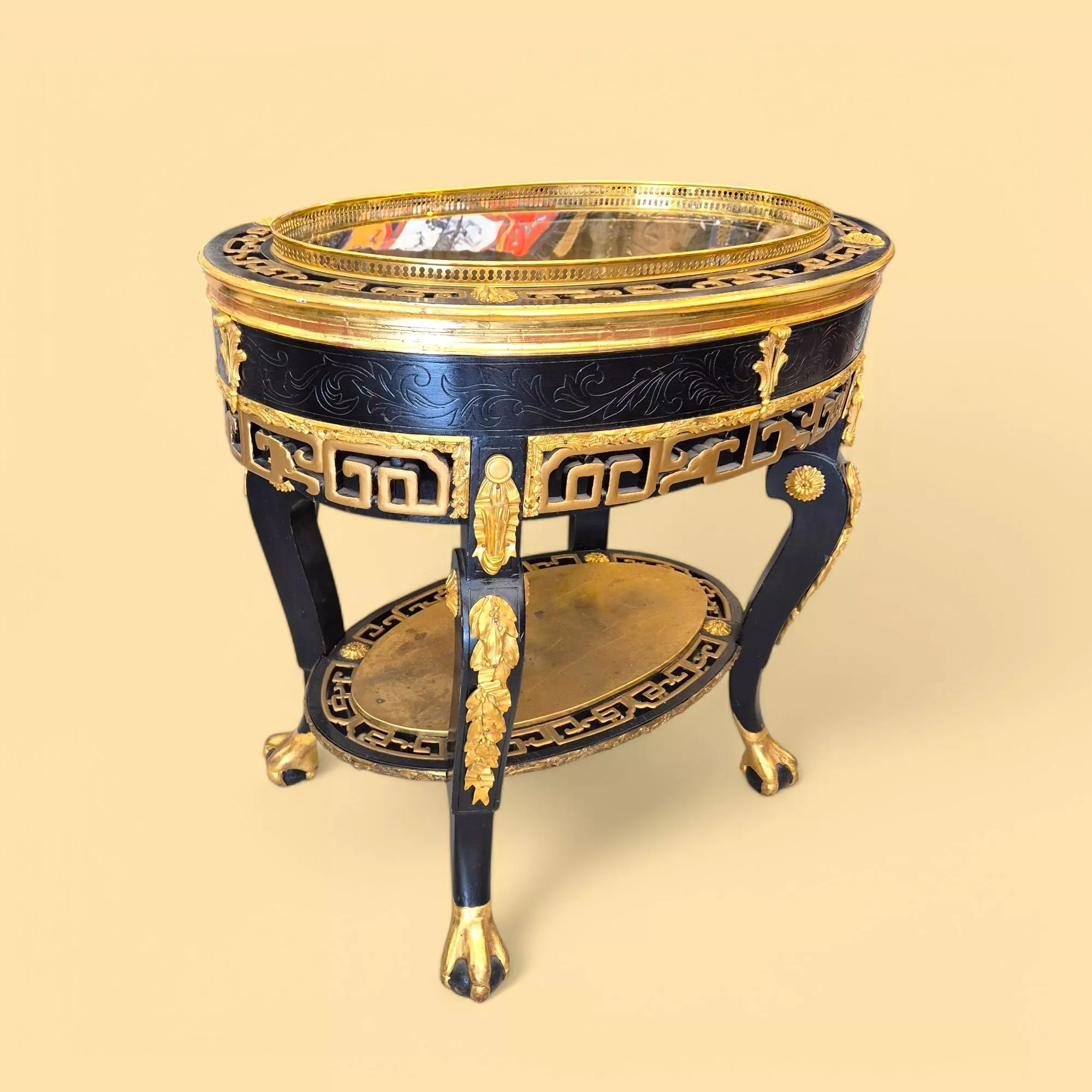 Maison ROMÉO champagne cooler, Wood and gilt bronze, circa 1970