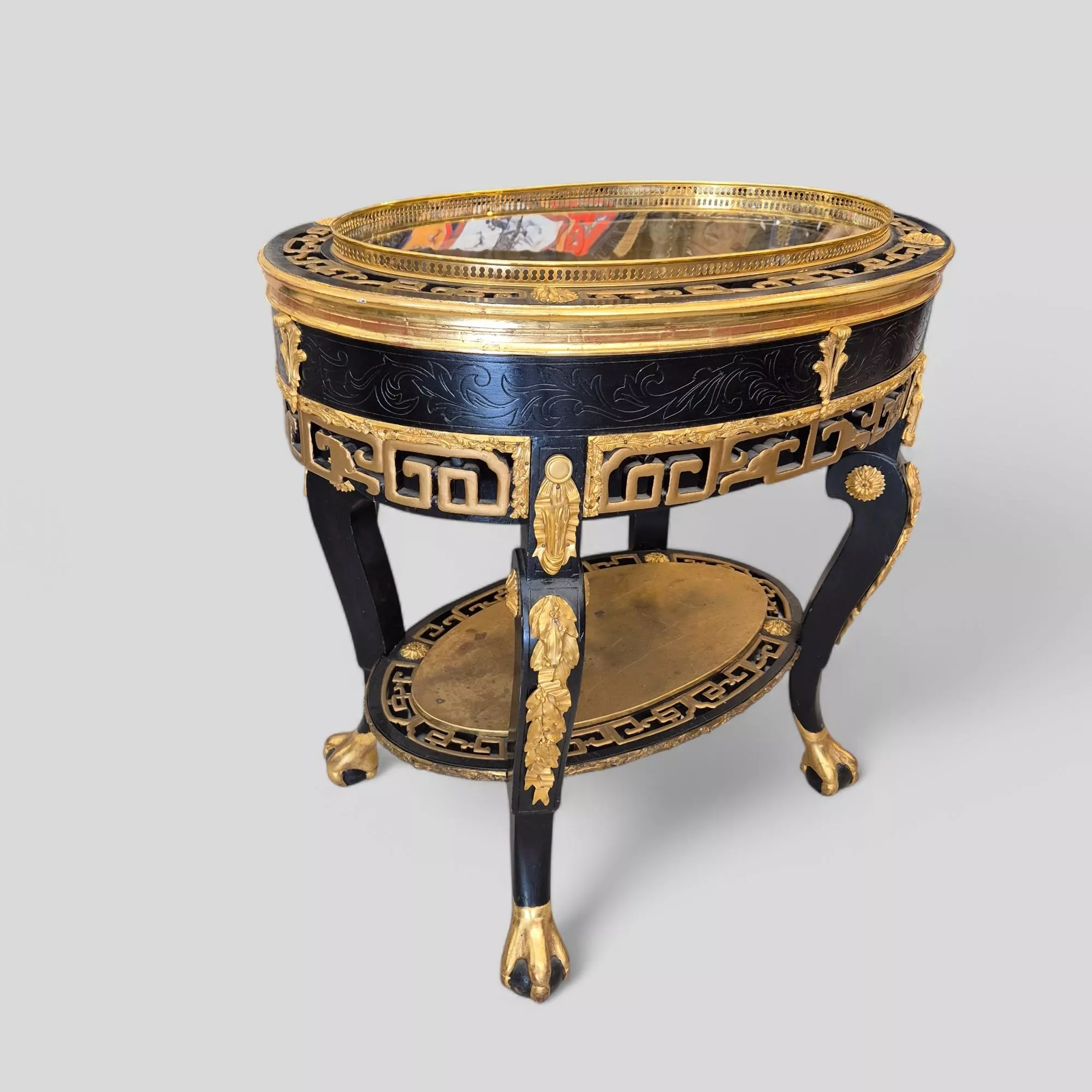 Maison ROMÉO champagne cooler, Wood and gilt bronze, circa 1970