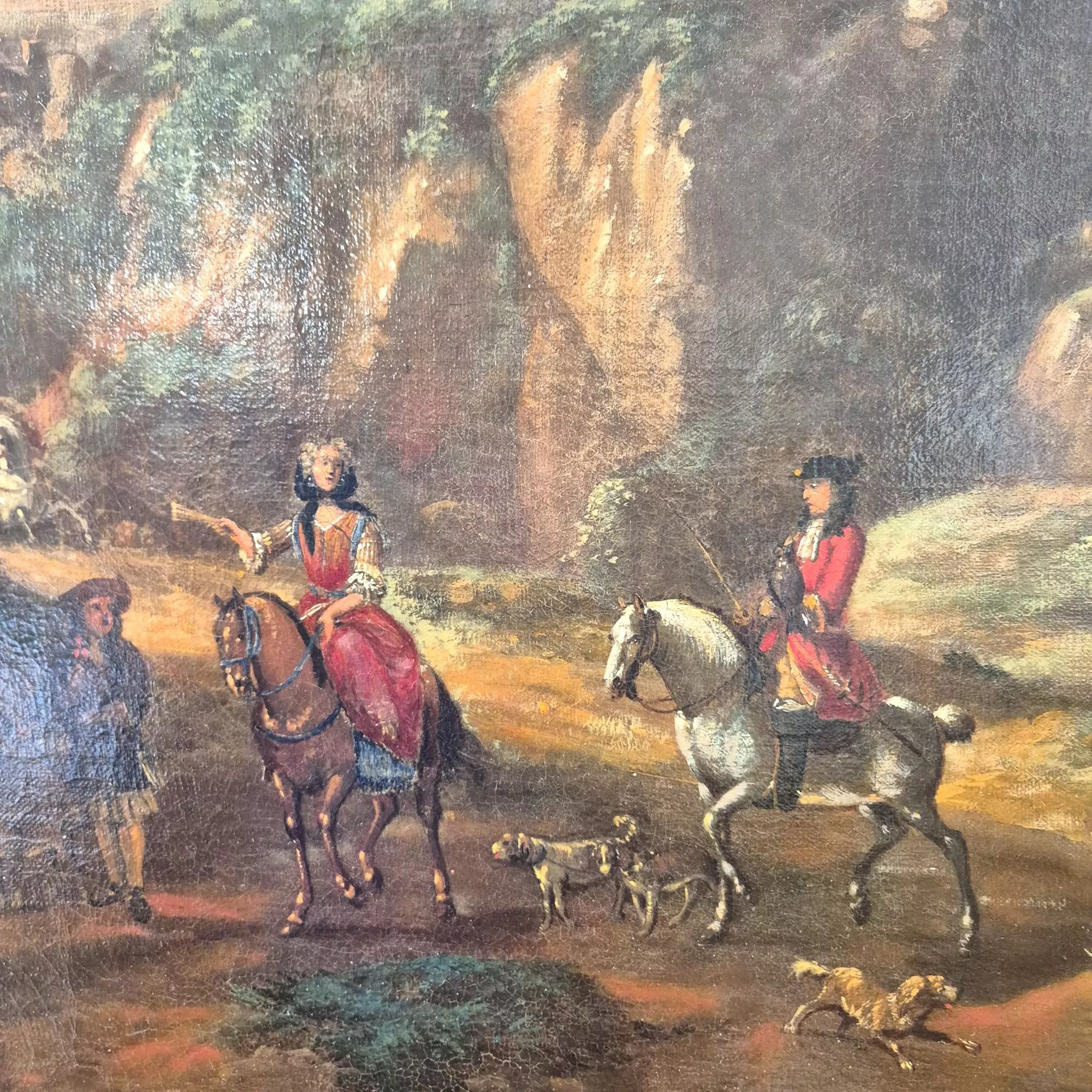 Hunting scene, 18th century, Oil on canvas