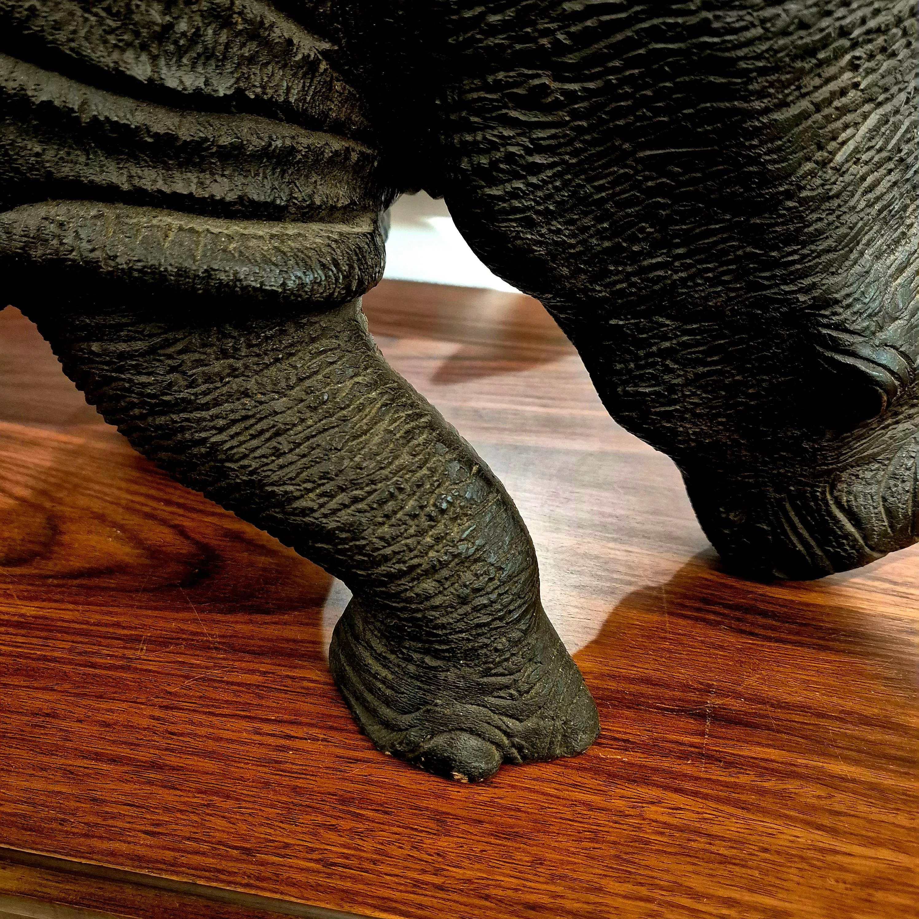 Carved wood rhinoceros, Circa 1950