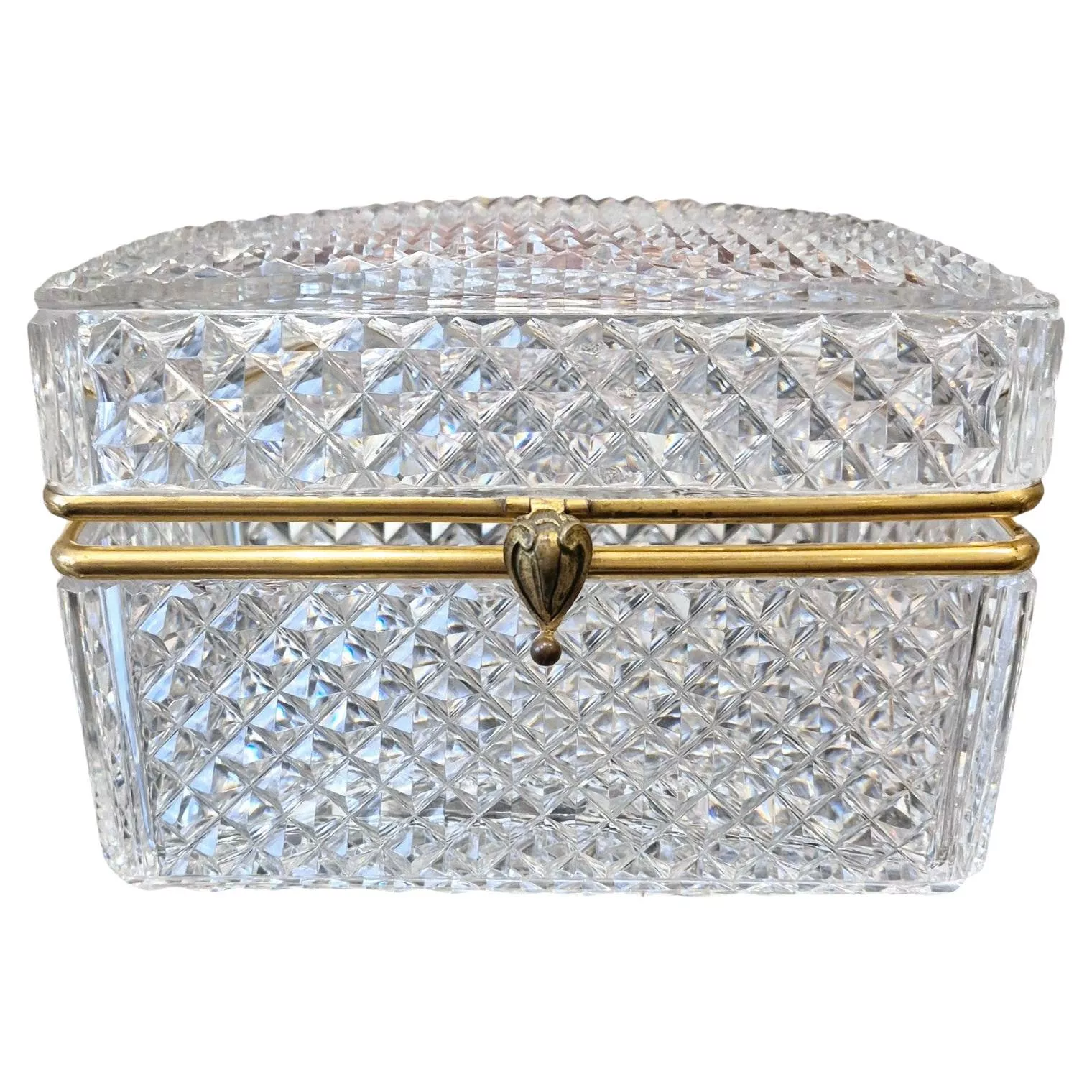 Large cut-crystal box with gilt-bronze mounting, Charles X period, circa 1830.