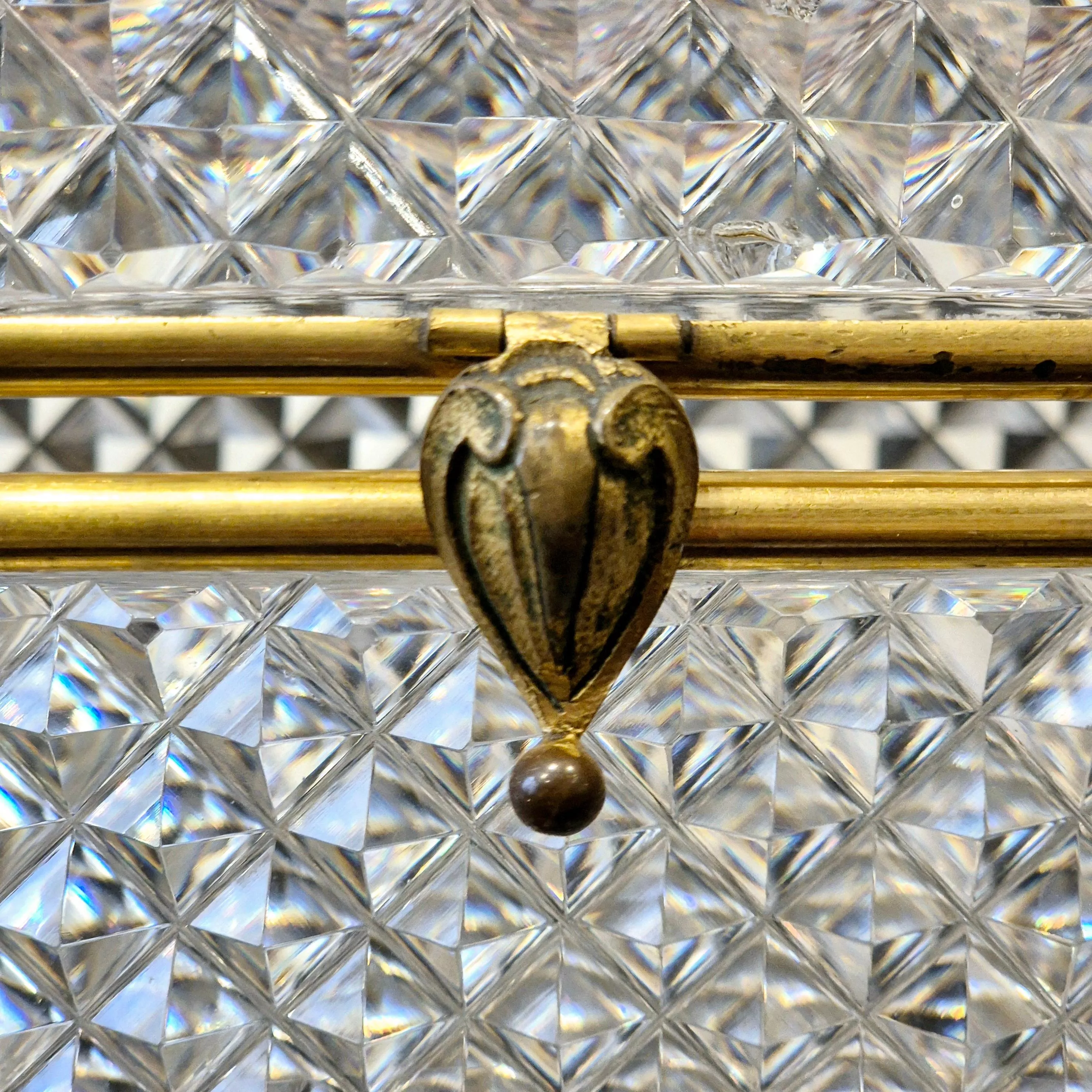 Large cut-crystal box with gilt-bronze mounting, Charles X period, circa 1830.