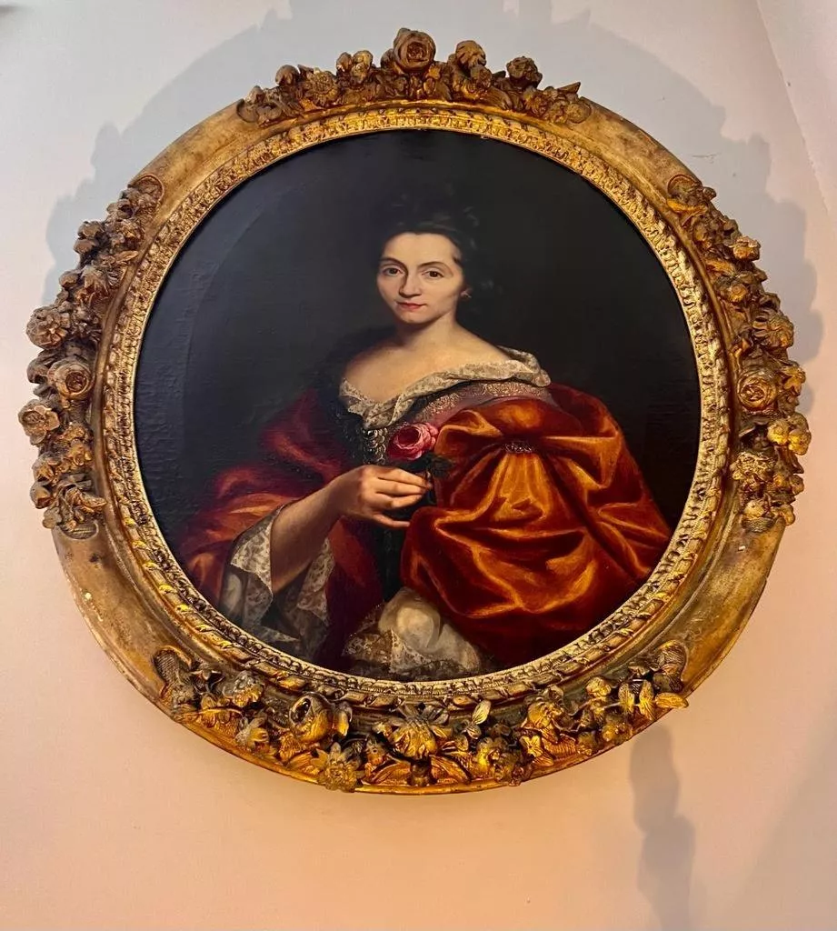 17th Century Oil on Canvas Portrait Painting of a French Noblewoman