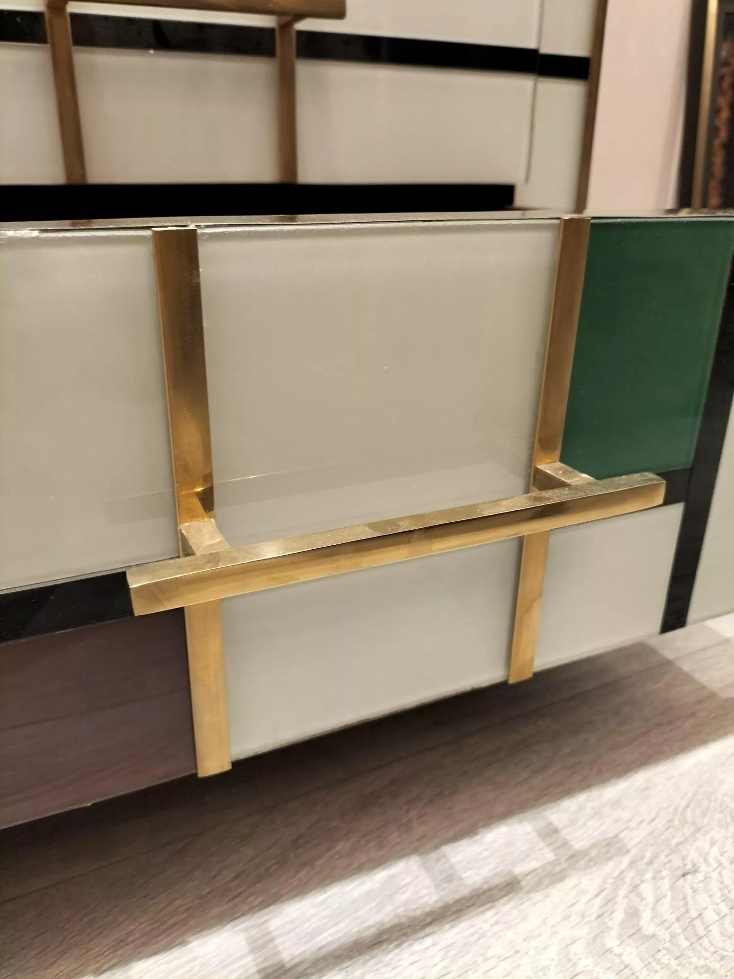 Four-Drawer Murano Glass Commode in Mondrian Style, 1970’s