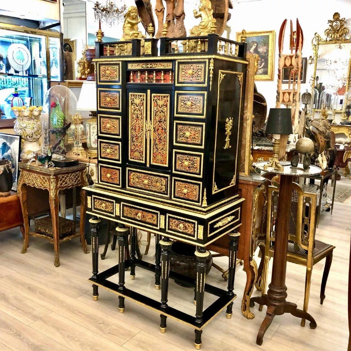 Napoleon III Cabinet in Boulle Marquetry, mid-20th Century.