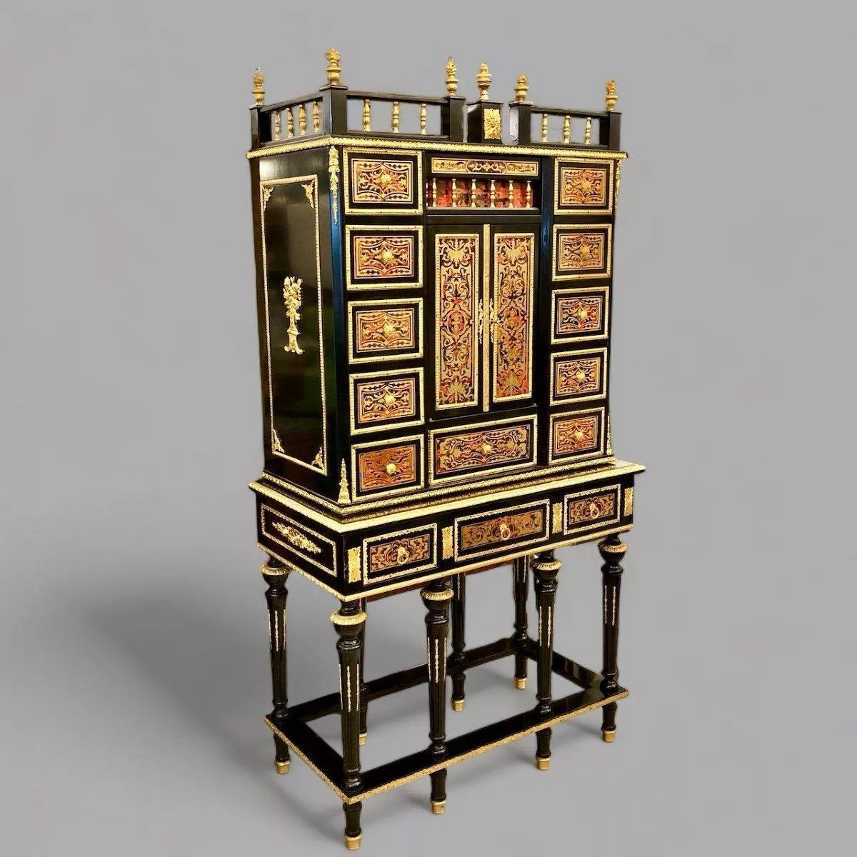 Napoleon III Cabinet in Boulle Marquetry, mid-20th Century.