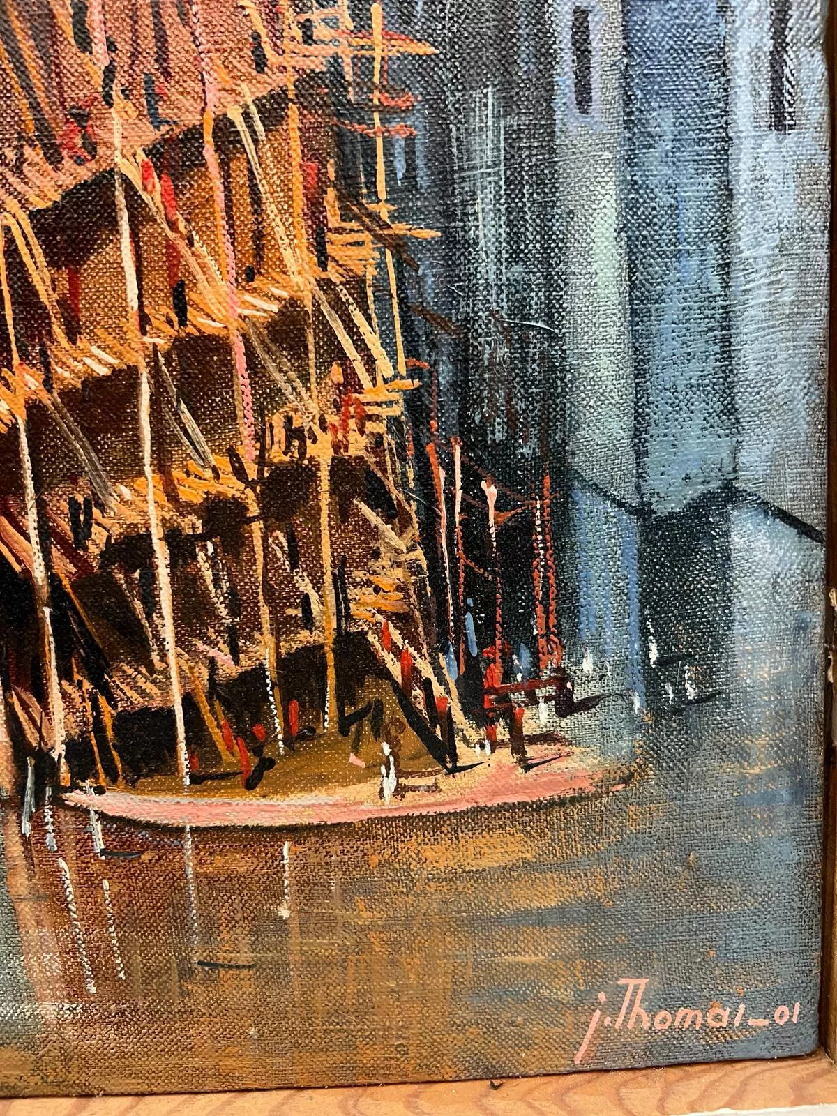 Oil-Painting by Jean Thomas (1923- 2019): `A Religious Life: Tower of Babel`