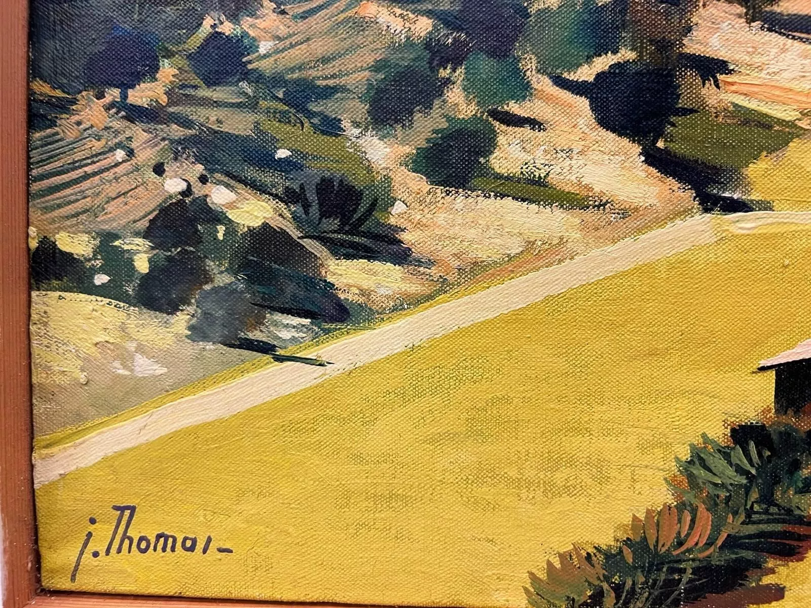 Oil-Painting by Jean Thomas (1923- 2019): `An Isolated Farm; Verdon Canyon`