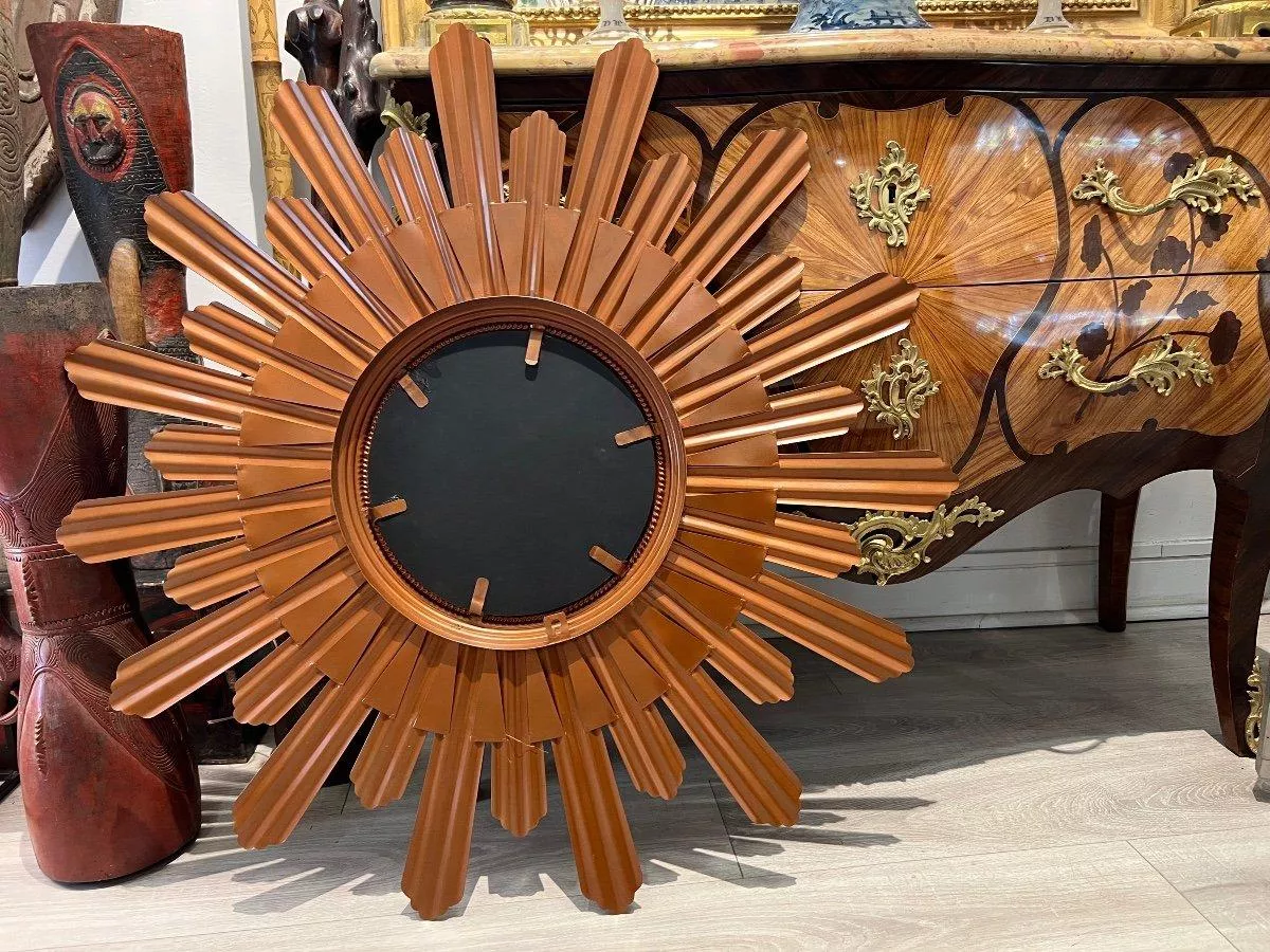 1960s Large Sun-Shaped Convex Mirror