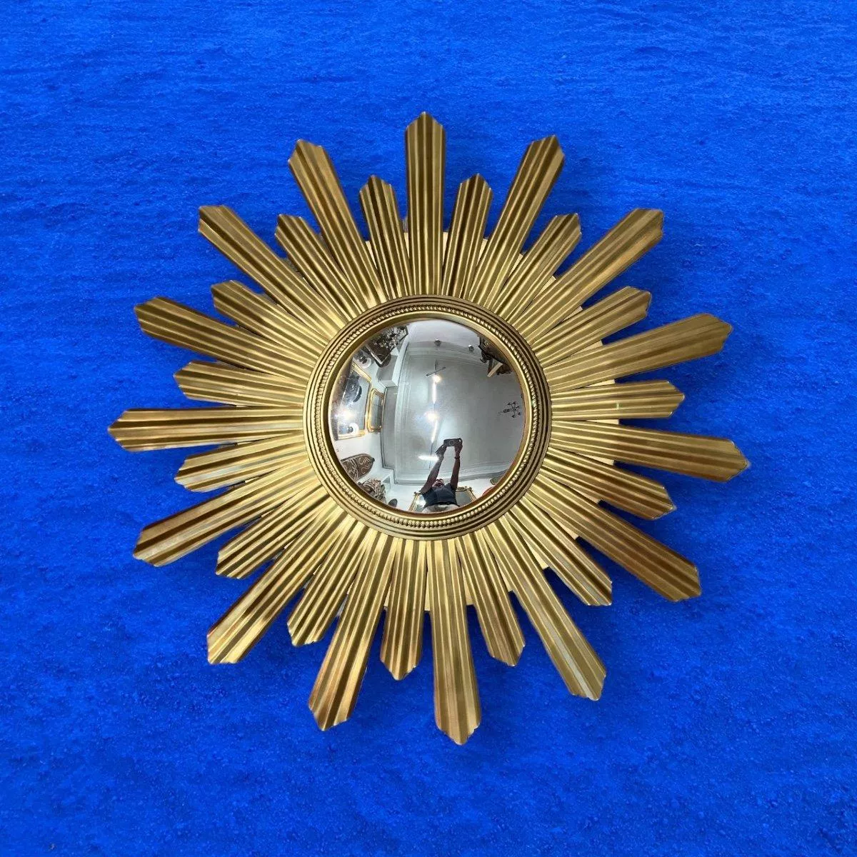 1960s Large Sun-Shaped Convex Mirror