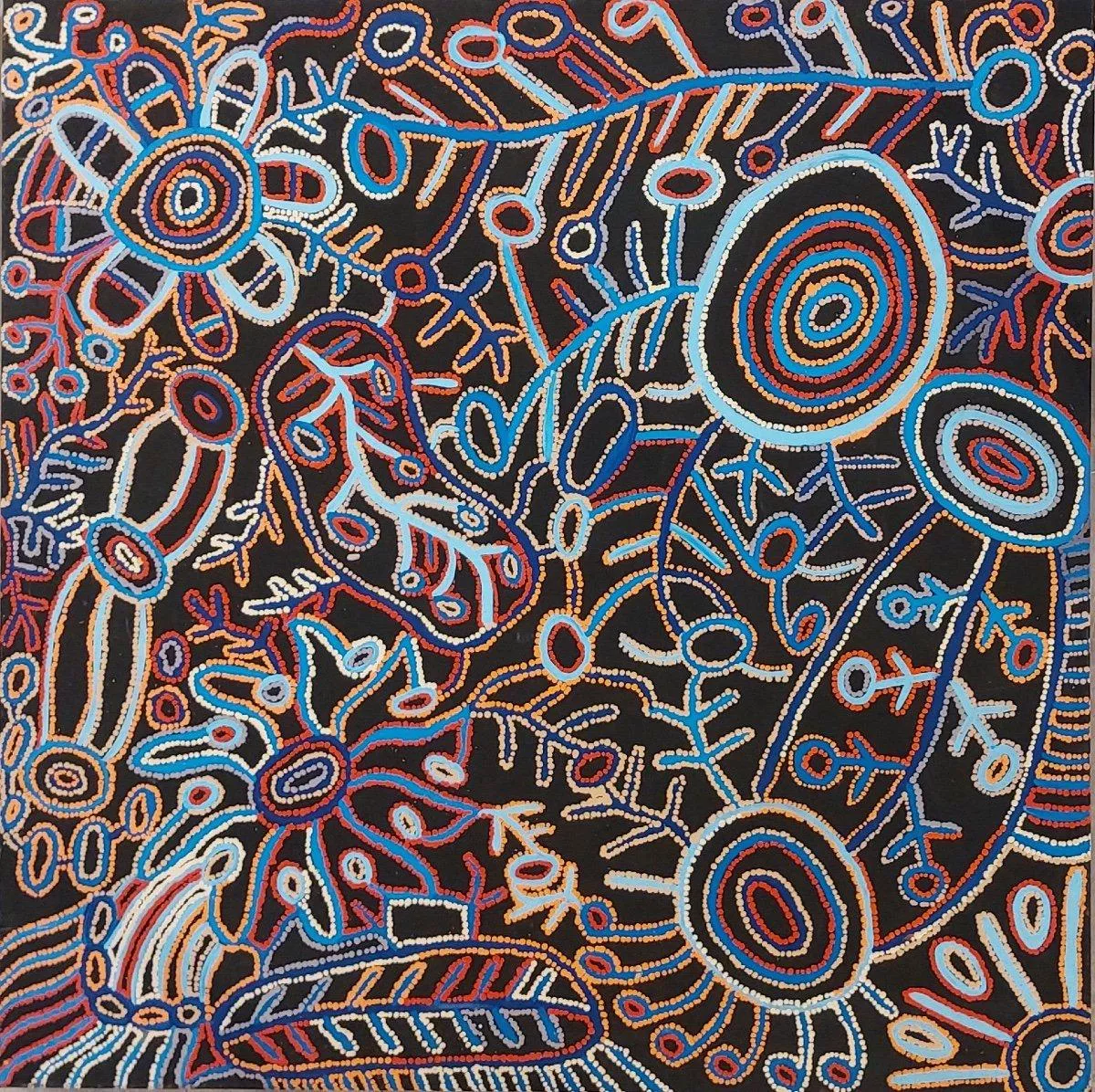 `Vaughan Springs Dreaming Pikilyi` Aboriginal Painting by Faye Nangala Hudson