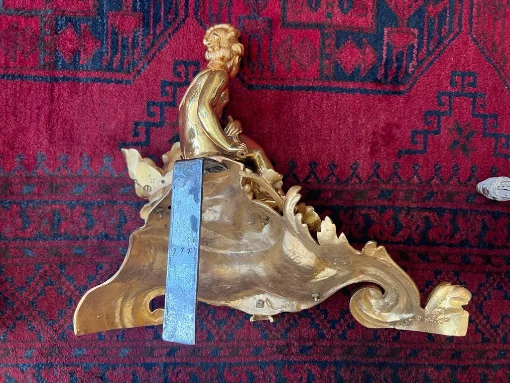 Pair of gilt bronze sculptures of Cupidon and Psyché, 19th century
