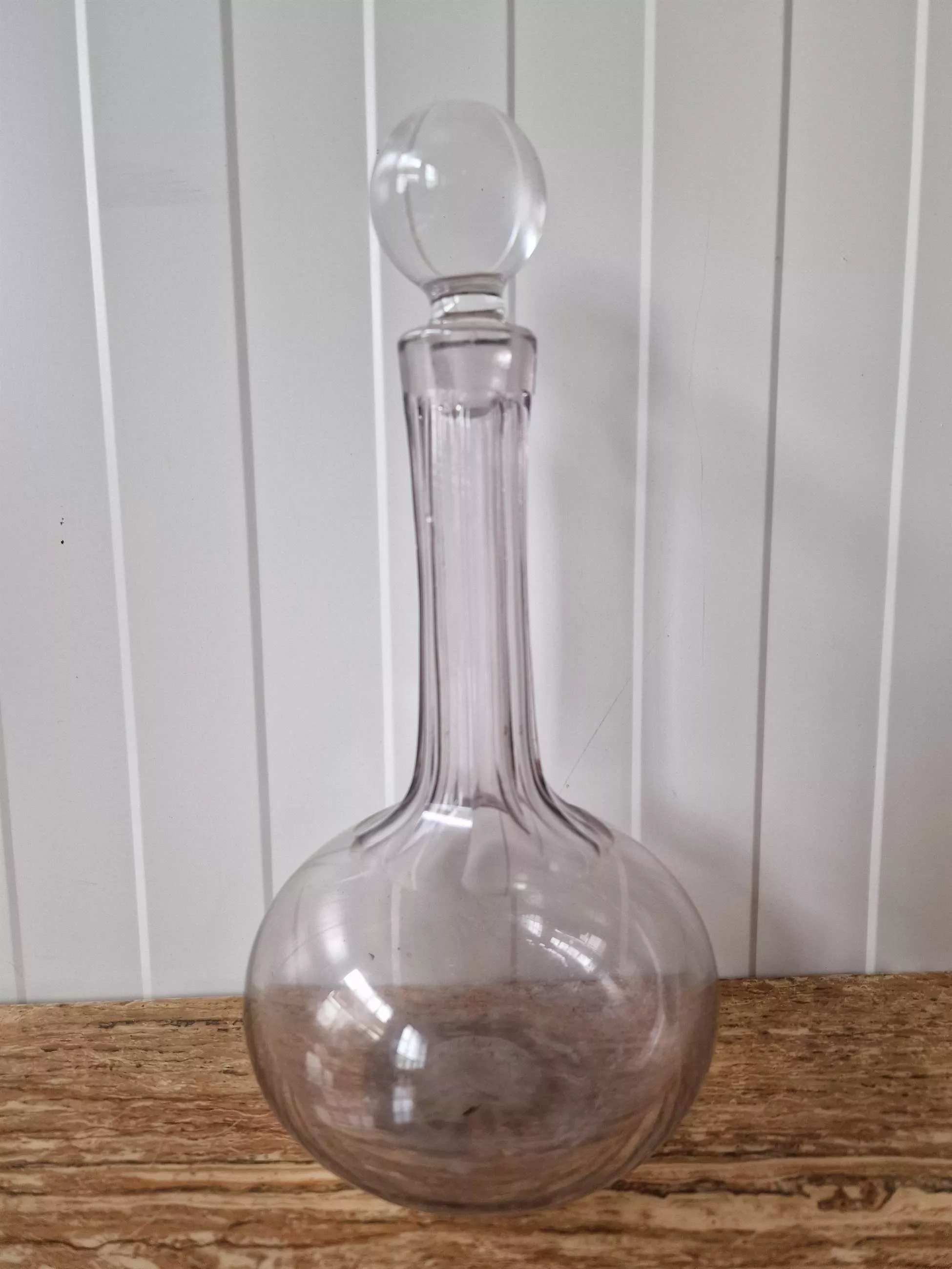 A beautiful glass decanter