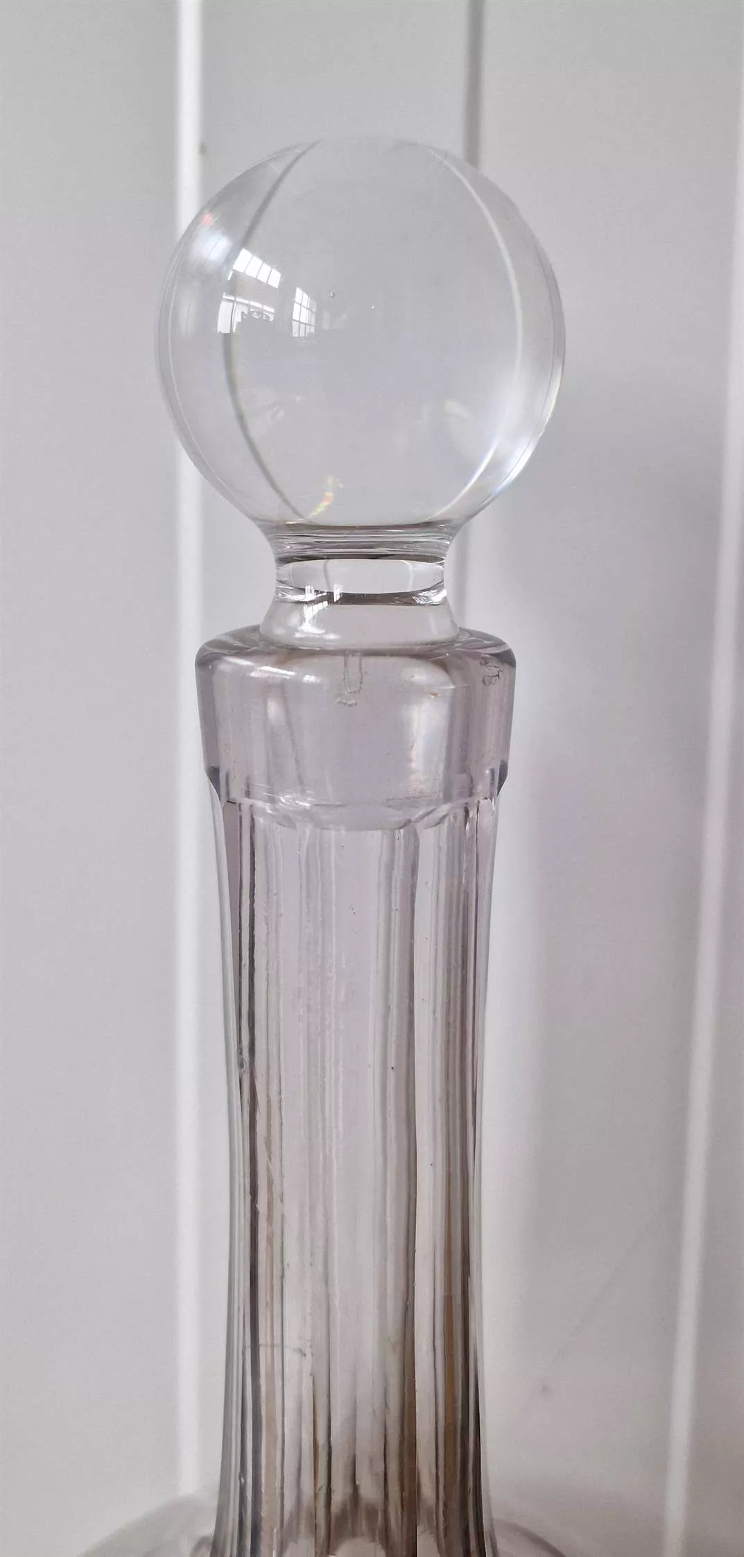 A beautiful glass decanter