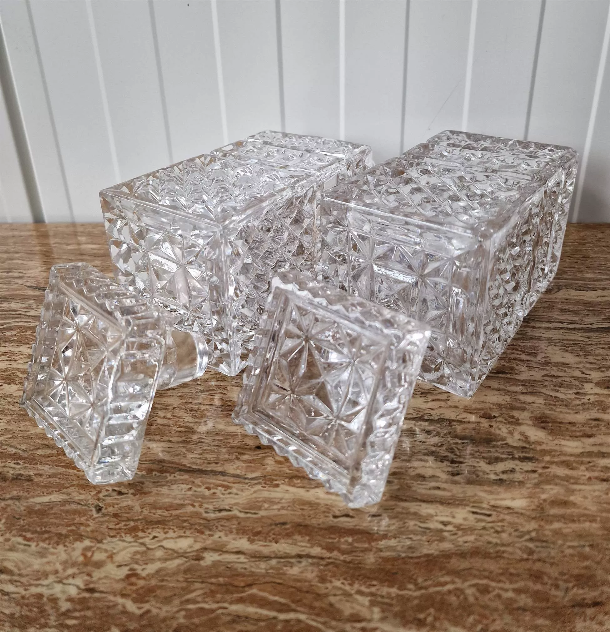 An elegant pair of crystal decanters