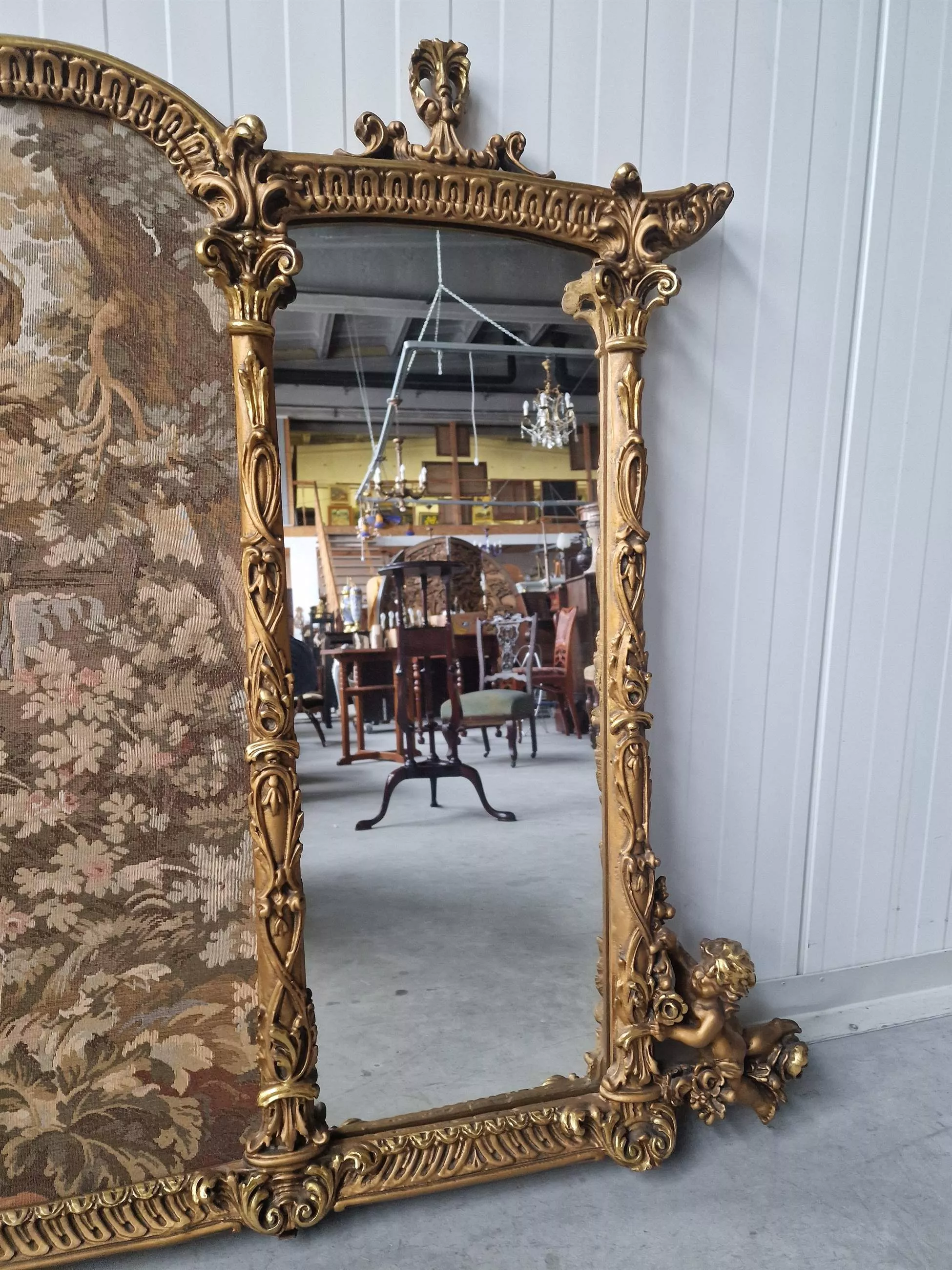 Beautiful mirror with tapestry