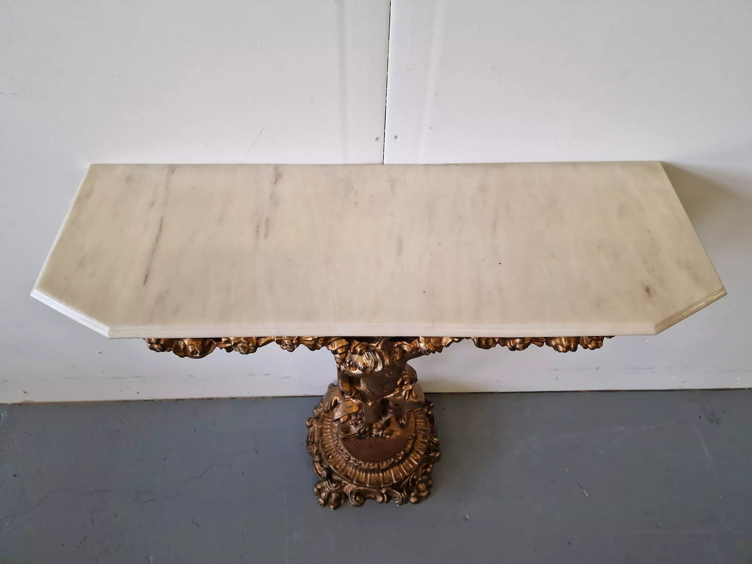 Console with mirror