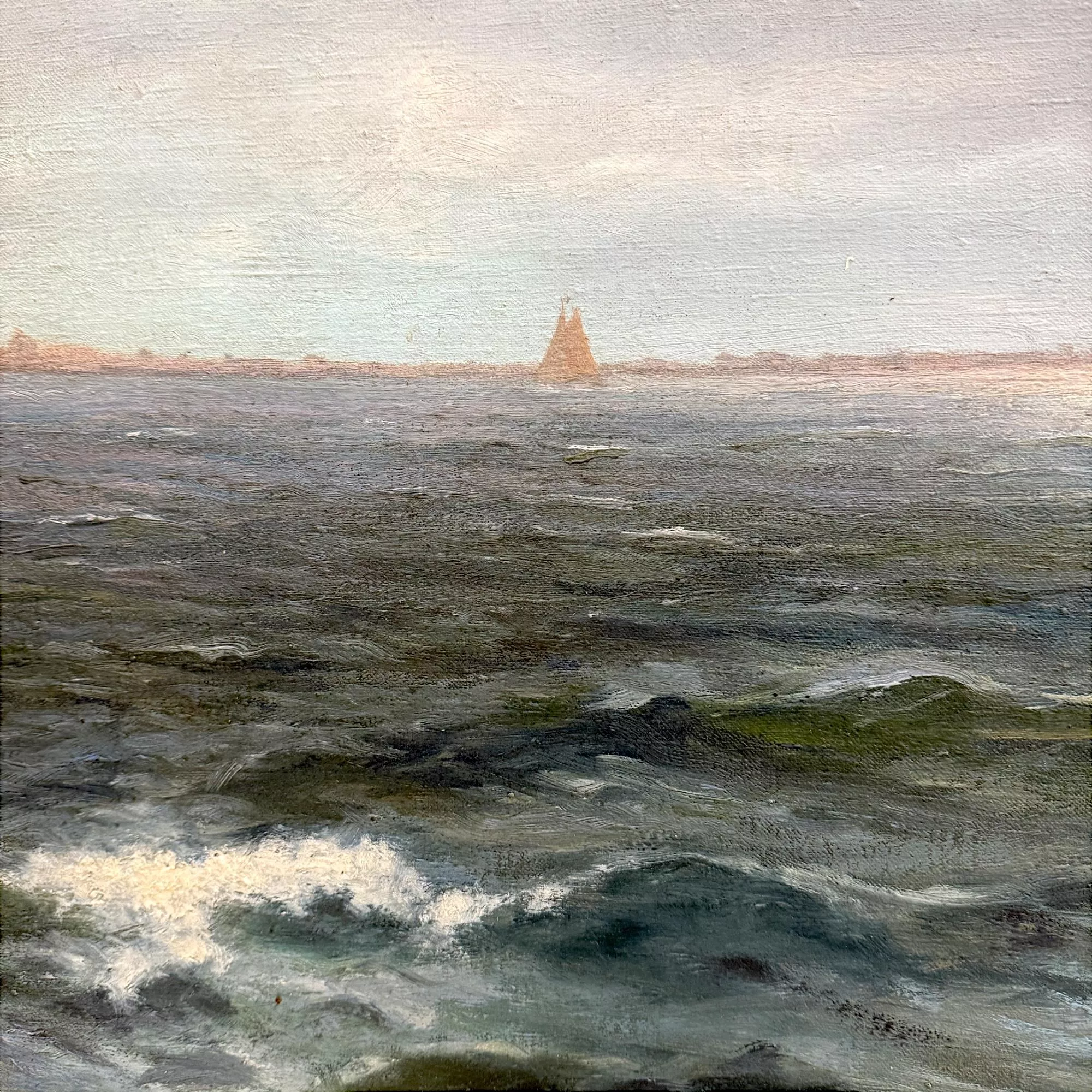 Seascape with Sailing Vessel by Alexander Reich-Staffelstein, 20th Century