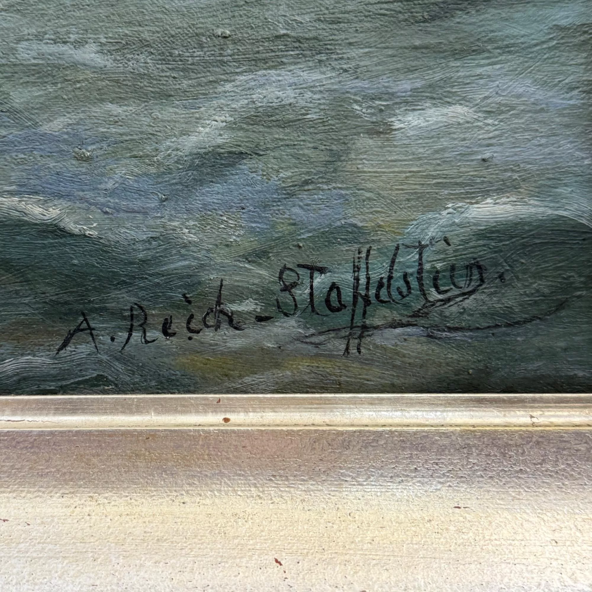 Seascape with Sailing Vessel by Alexander Reich-Staffelstein, 20th Century
