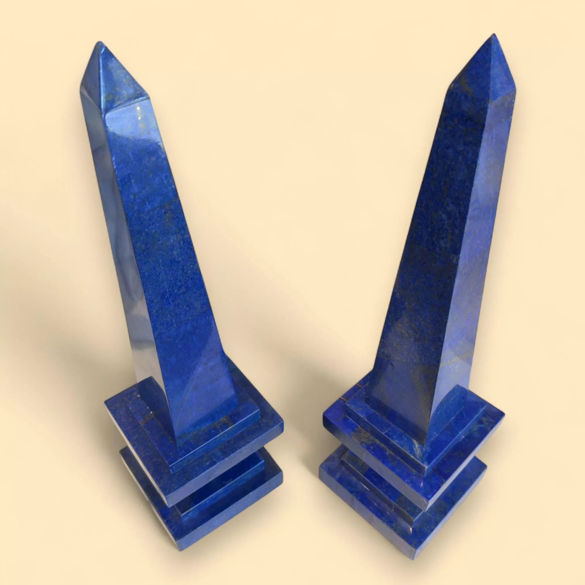 Paire d&39;obélisques en lapis-lazuli, Afghanistan, XIXe siècle 