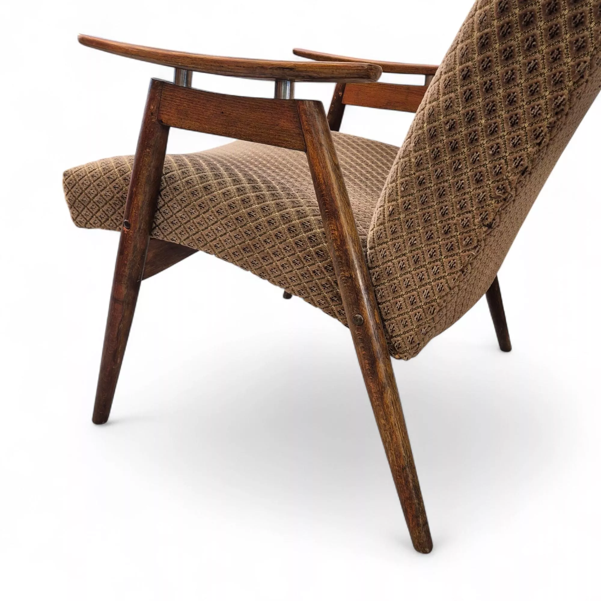 Пара кресел Mid-Century Lounge с бархатной обивкой, XX век 