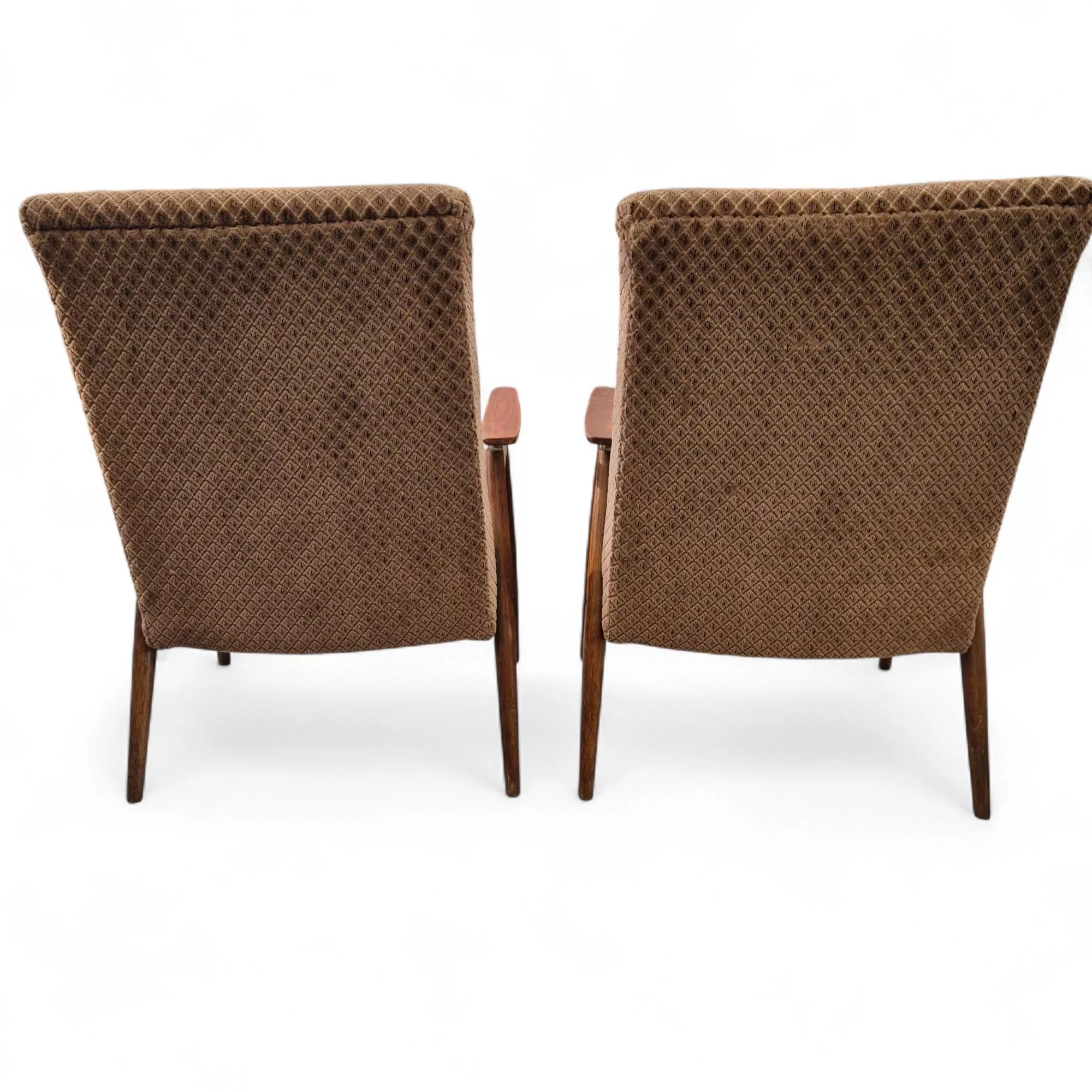 Пара кресел Mid-Century Lounge с бархатной обивкой, XX век 