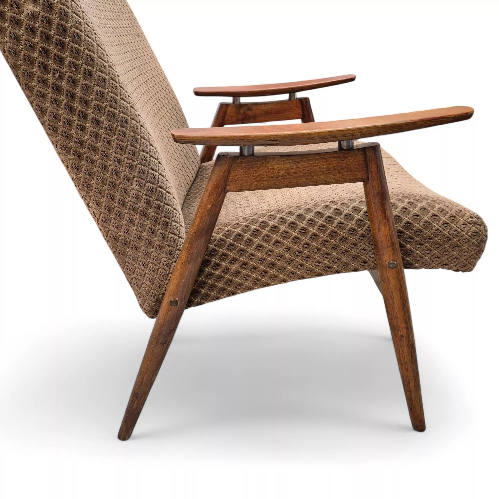 Пара кресел Mid-Century Lounge с бархатной обивкой, XX век 
