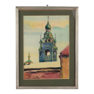 Aquarelle Eglise. 