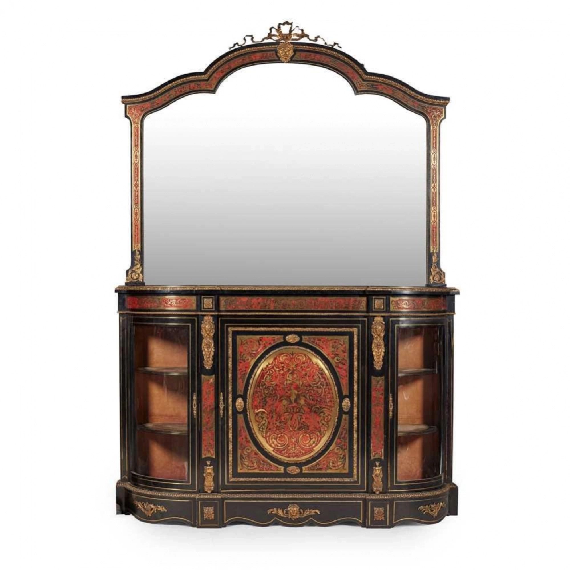 Luxurious-chest-of-drawers-with-mirror-in-Boulle-style-