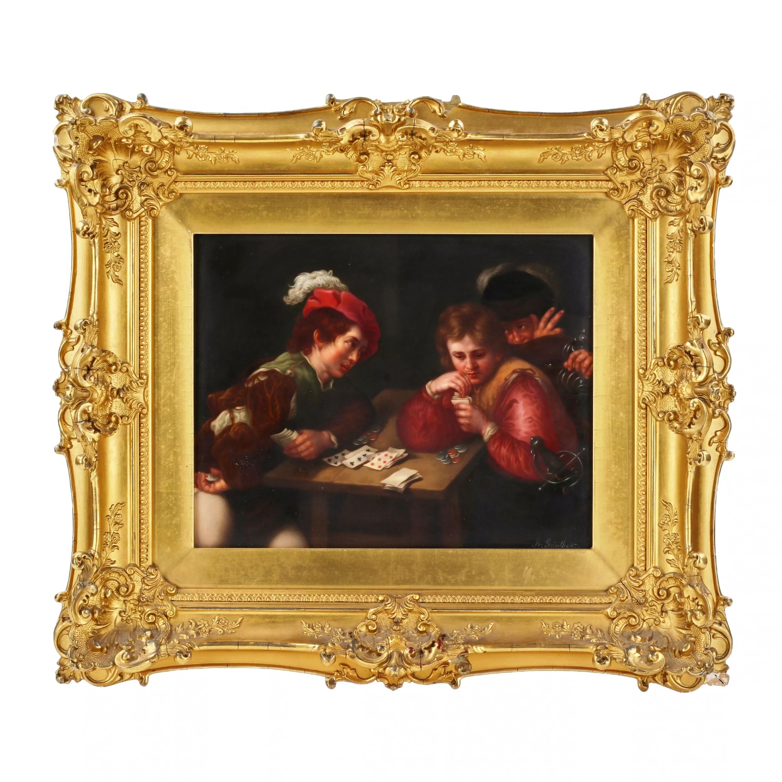 R-Gunther-German-porcelain-layer-after-Valentin-de-Boulogne-Gamblers-The-turn-of-the-19th-20th-century-
