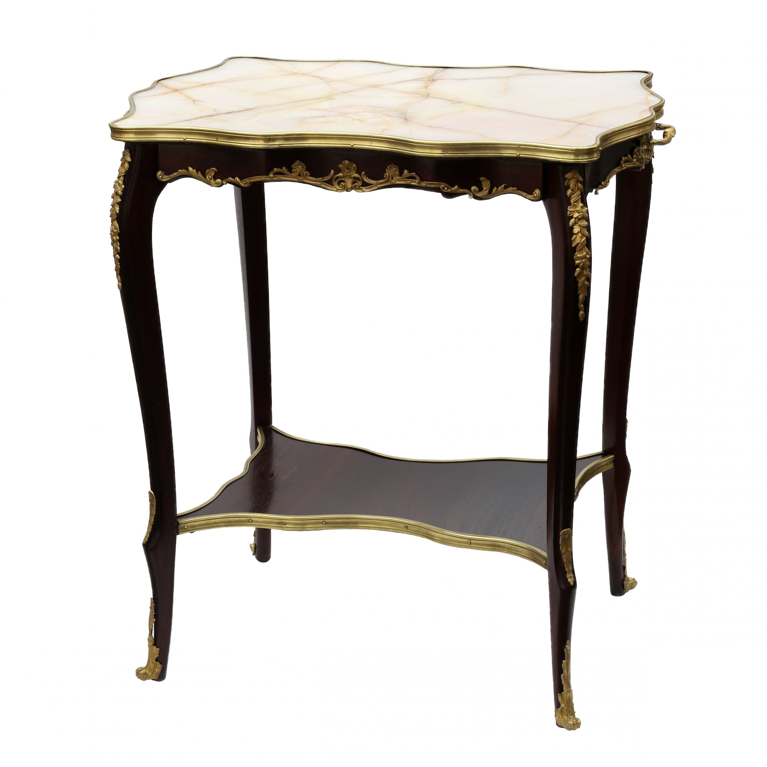 Serving-table-mahogany-gilded-bronze-with-a-marble-top-of-the-turn-of-the-19th-and-20th-centuries-