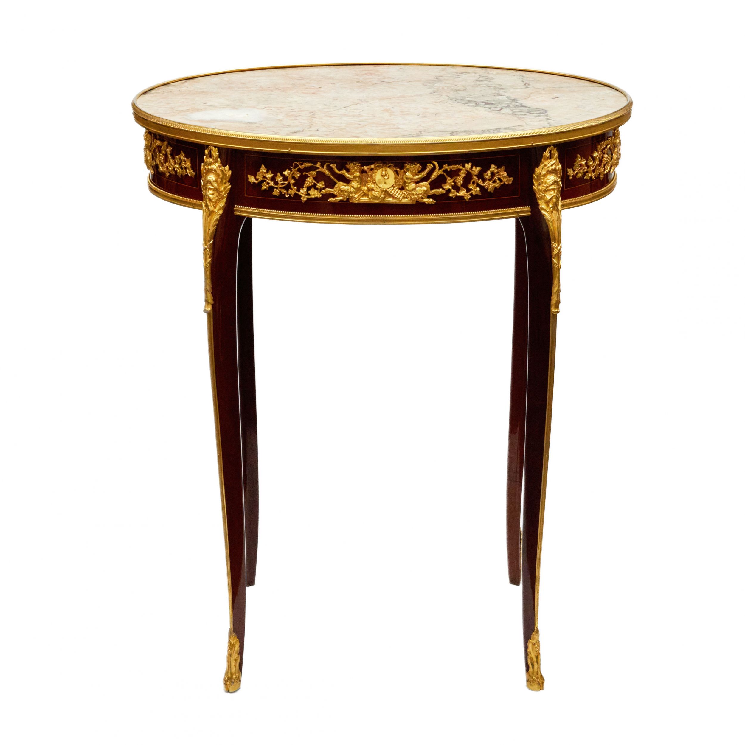 Magnifique-table-en-acajou-et-bronze-doré-de-François-Linke-