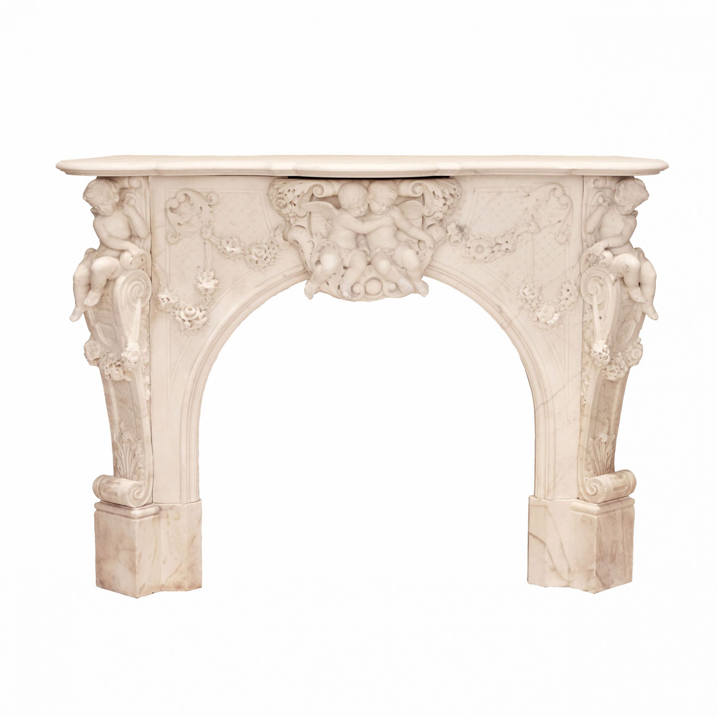 Francu-balta-marmora-kamins-ar-amoriem-Luija-XV-stila-19-gadsimts-