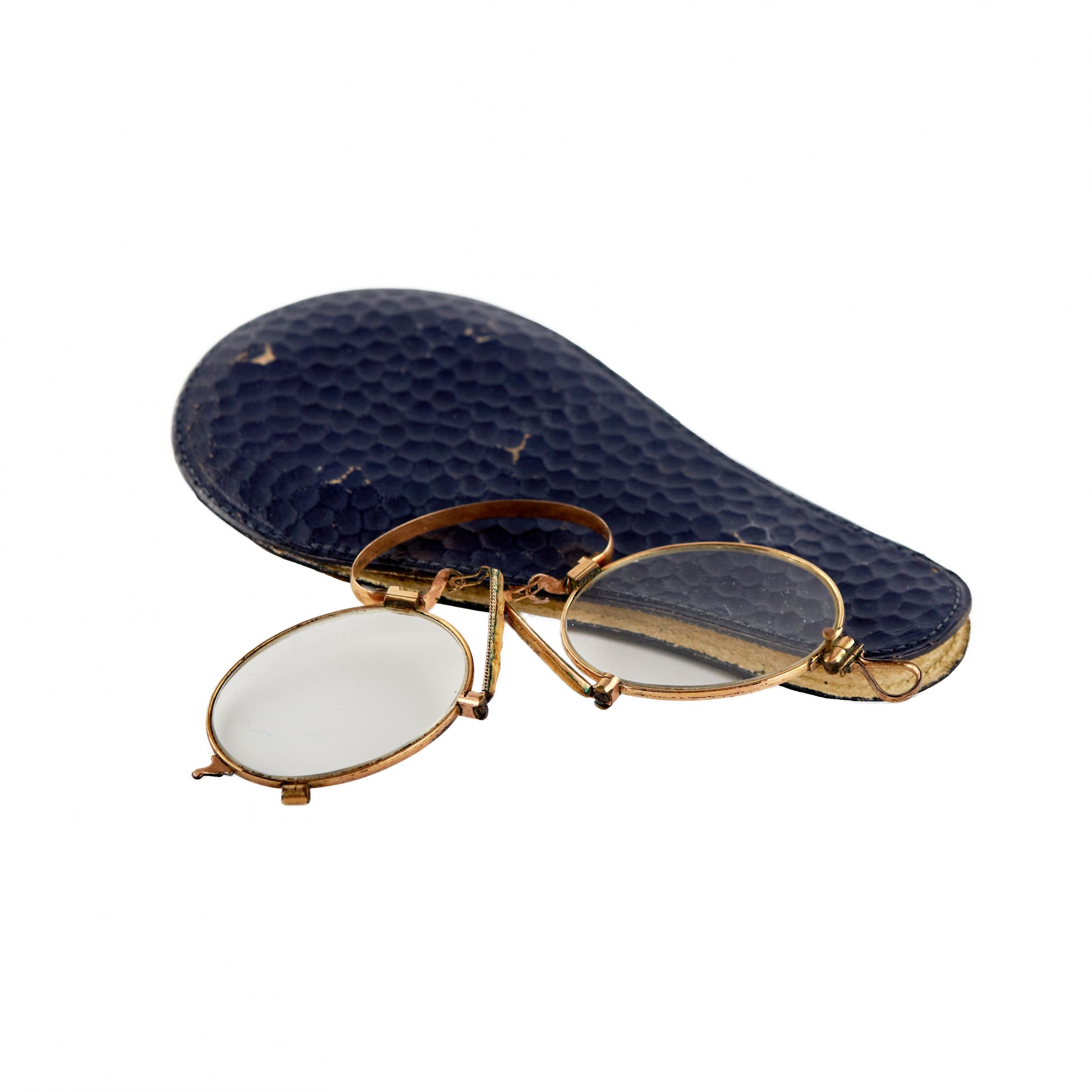 Pince-nez-in-a-leather-case-