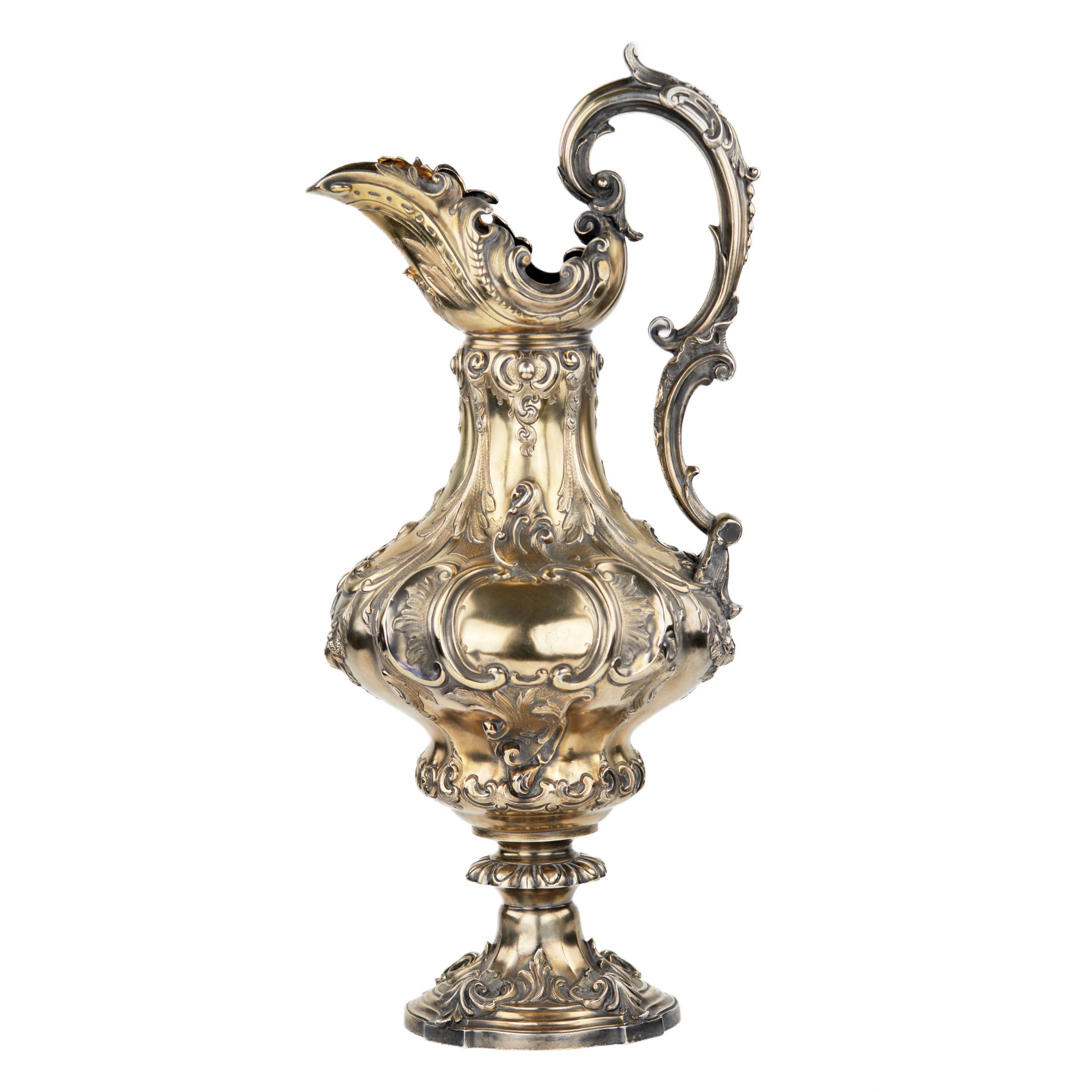 Robert-Harper-A-grandiose-gilded-silver-water-pitcher-London-1876-