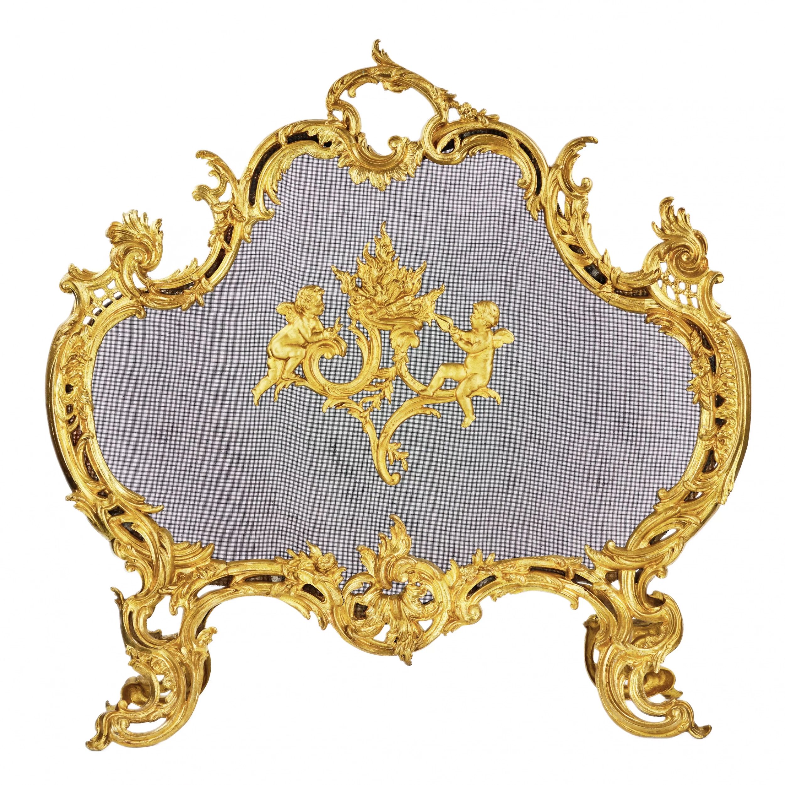 Rambarde-de-cheminee-de-style-Louis-XV-France-19ème-siècle