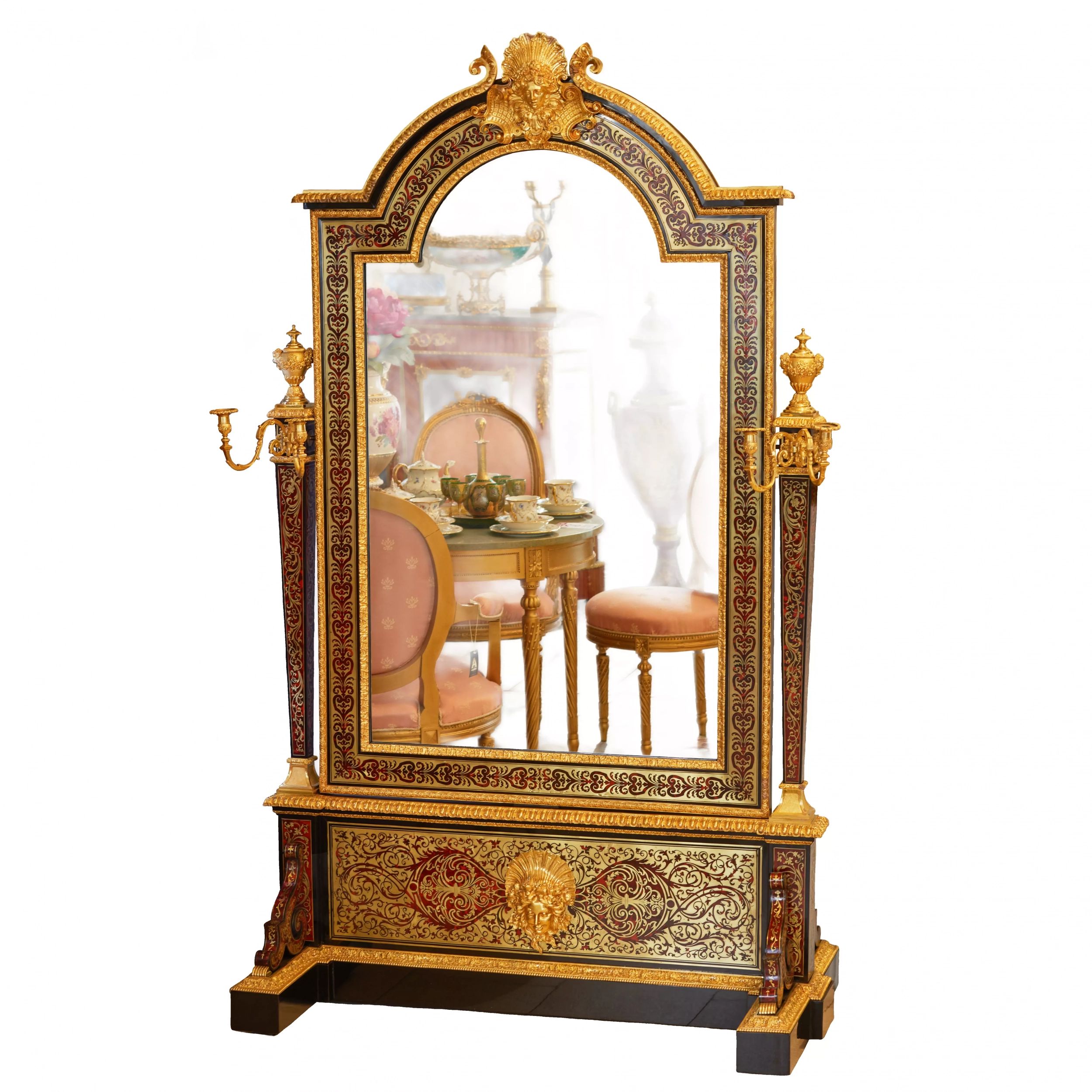 Grand-miroir-psiche-de-style-Boulle-France-19ème-siècle-