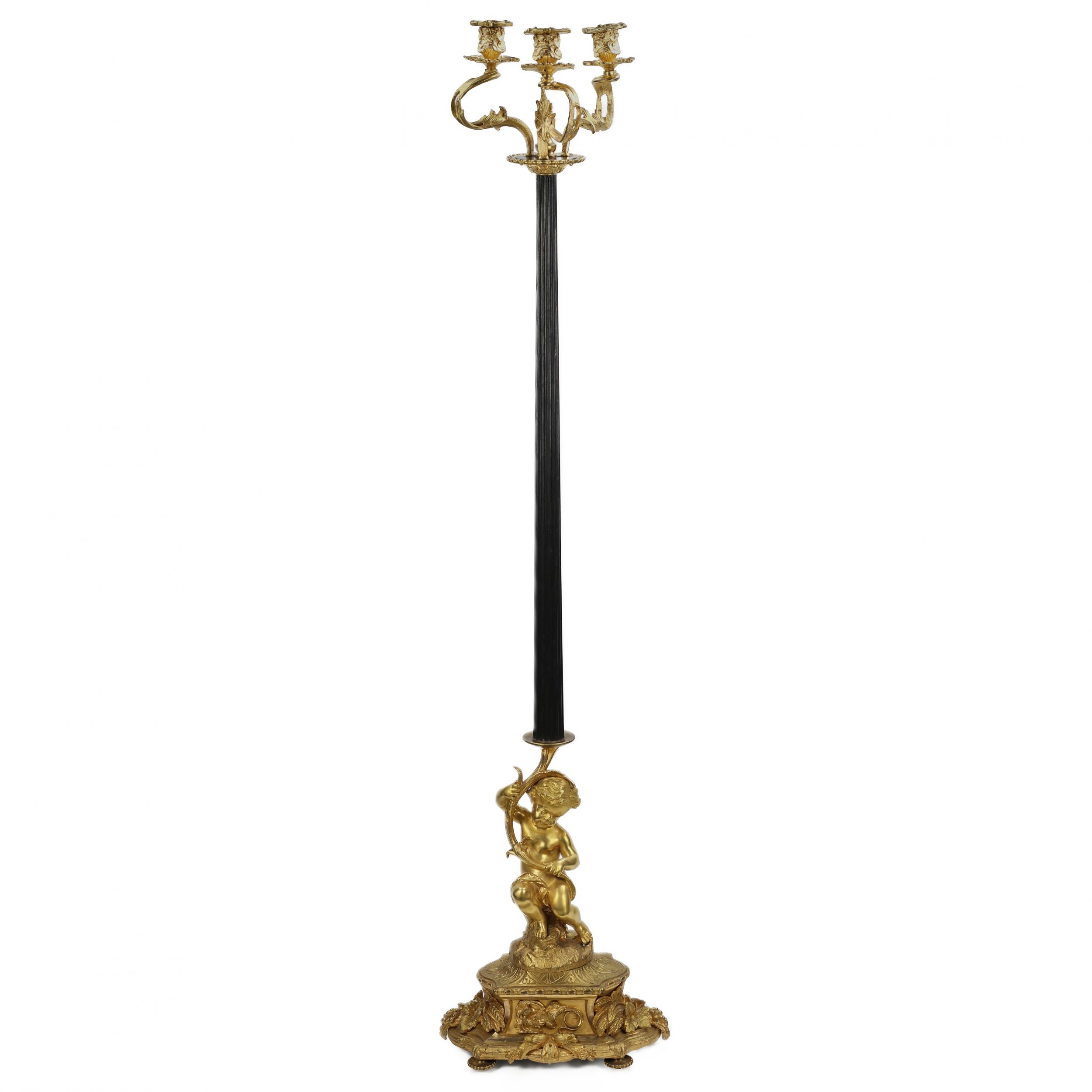 Bronze-floor-lamp-with-the-figure-of-Putti-France-19th-century