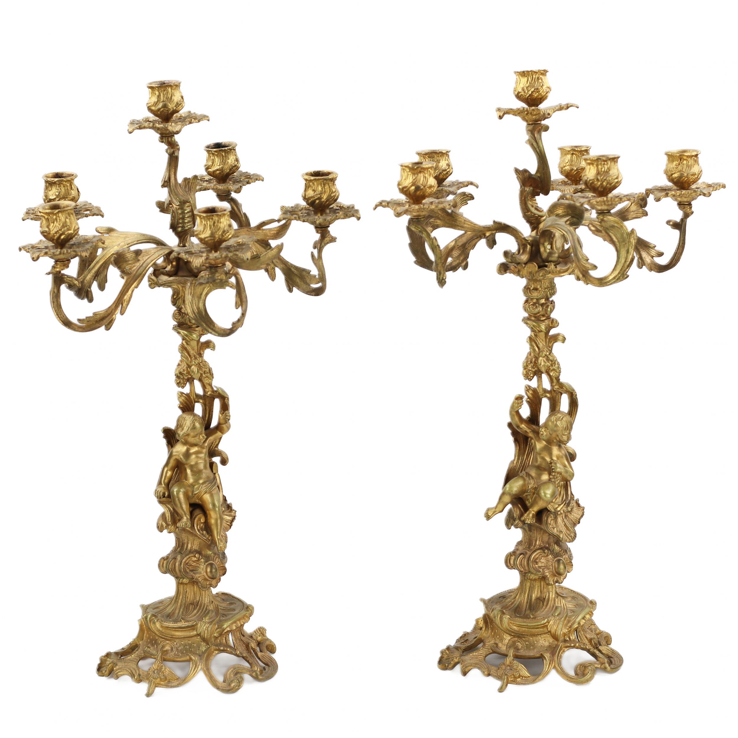Pair-of-gilded-bronze-candelabra-19th-century-