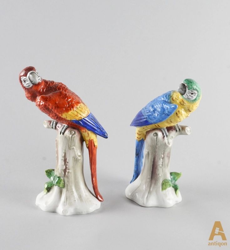 Paire-de-figurines-Perroquets