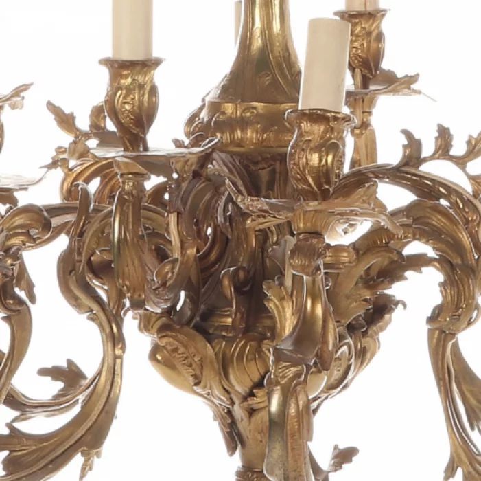 Rococo style chandelier. 19th century 