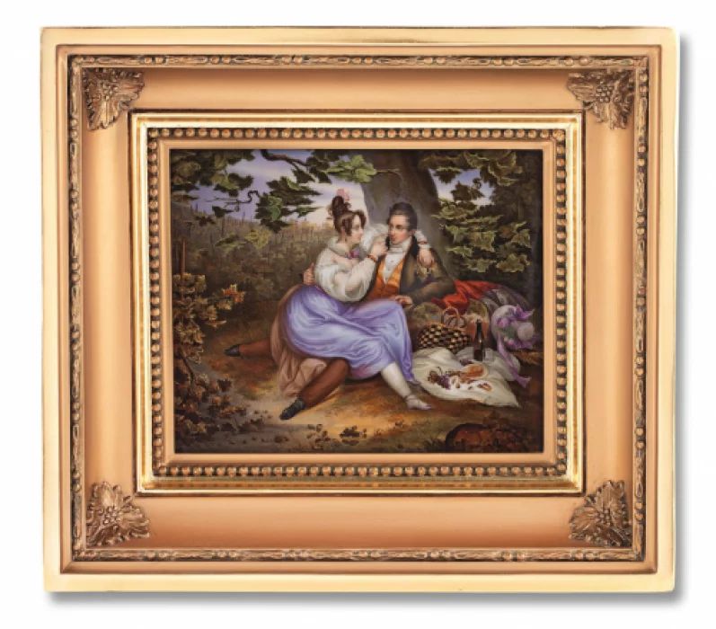 Porcelain layer (painting)"Gallant scene".