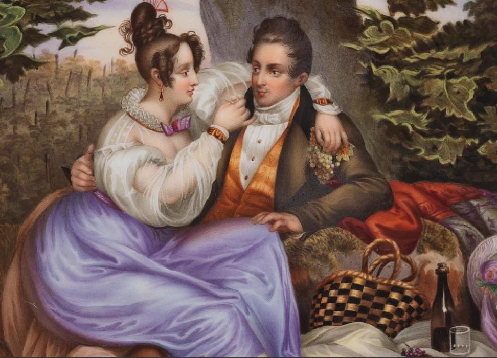Porcelain layer (painting)"Gallant scene".