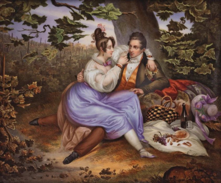 Porcelain layer (painting)"Gallant scene".