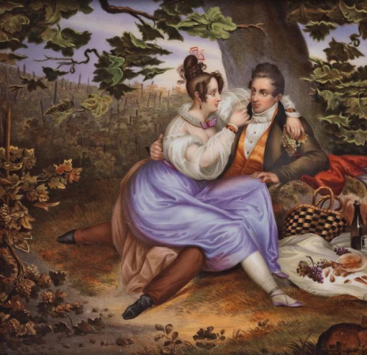 Porcelain layer (painting)"Gallant scene".
