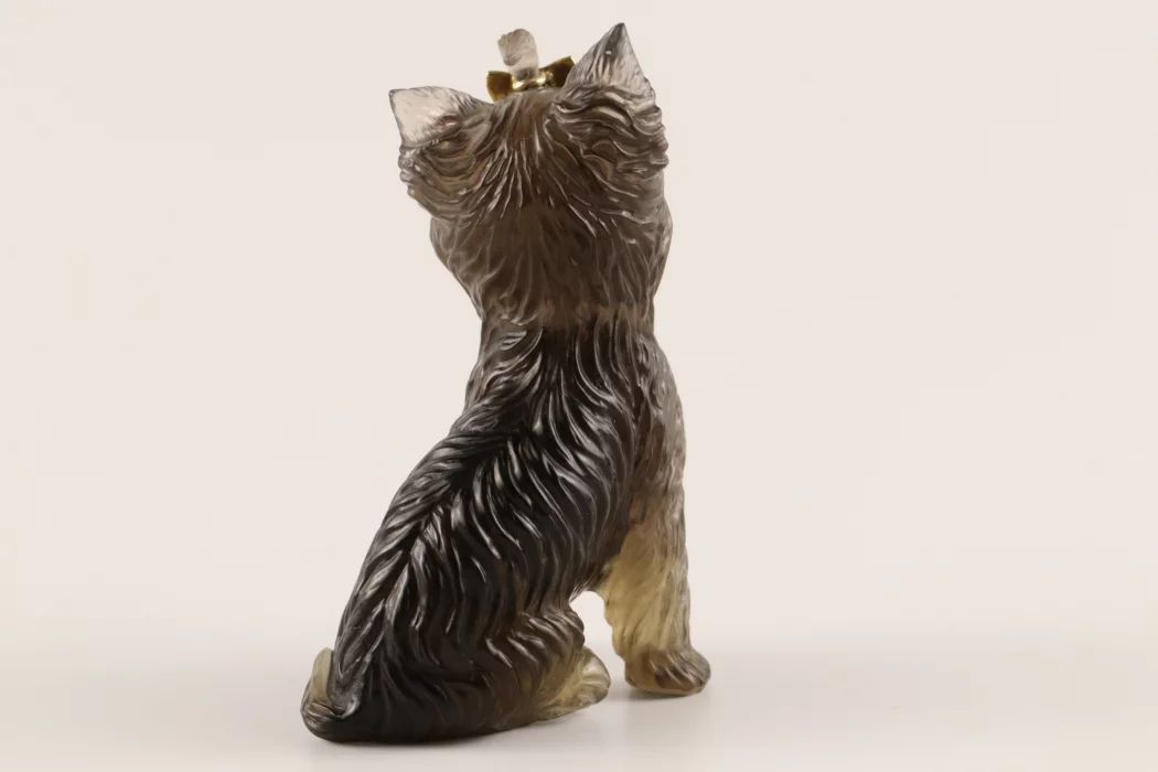 Stone-cut figurine "Yorkshire Terrier" in the style of Faberge 20th century. 