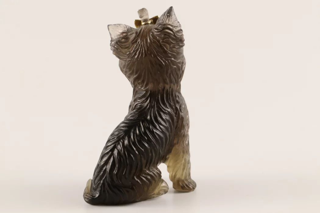 Stone-cut figurine Yorkshire Terrier in the style of Faberge 20th century. 